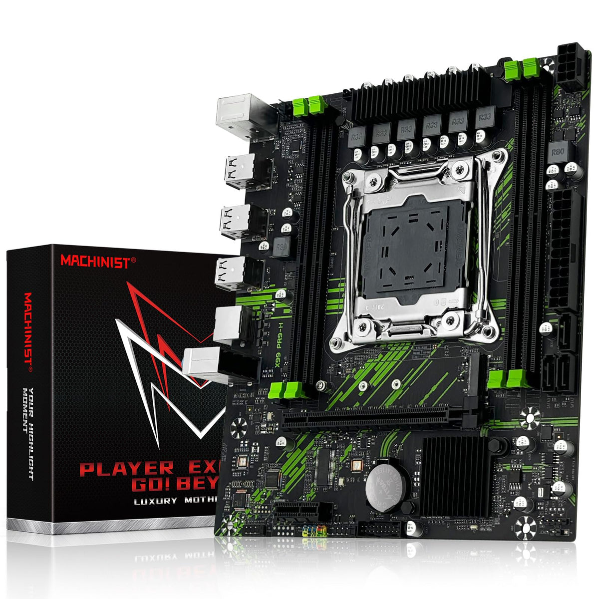 Machinisit Lga 2011 3 Motherboard X99 Micro Atx Motherboard For Intel Xeon E5 V3 V4 Series Processors (Ddr4 Max 128Gb, Pcie 3.0,
