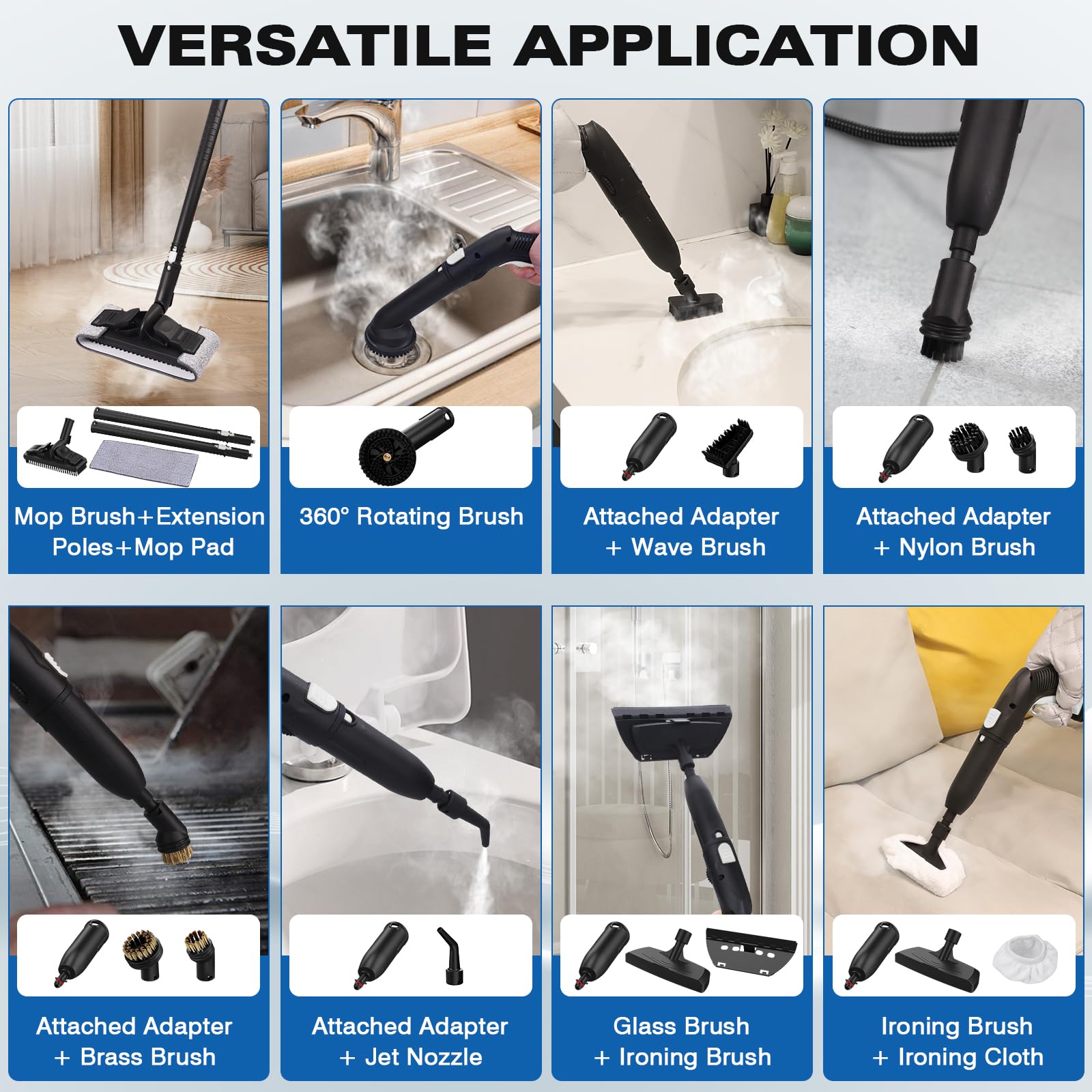 Tvd Steam Cleaner, Heavy Duty Canister Steamer With 26 Accessories, Steam Mop With 5M Extra Long Power Cord For Home Floor Clean