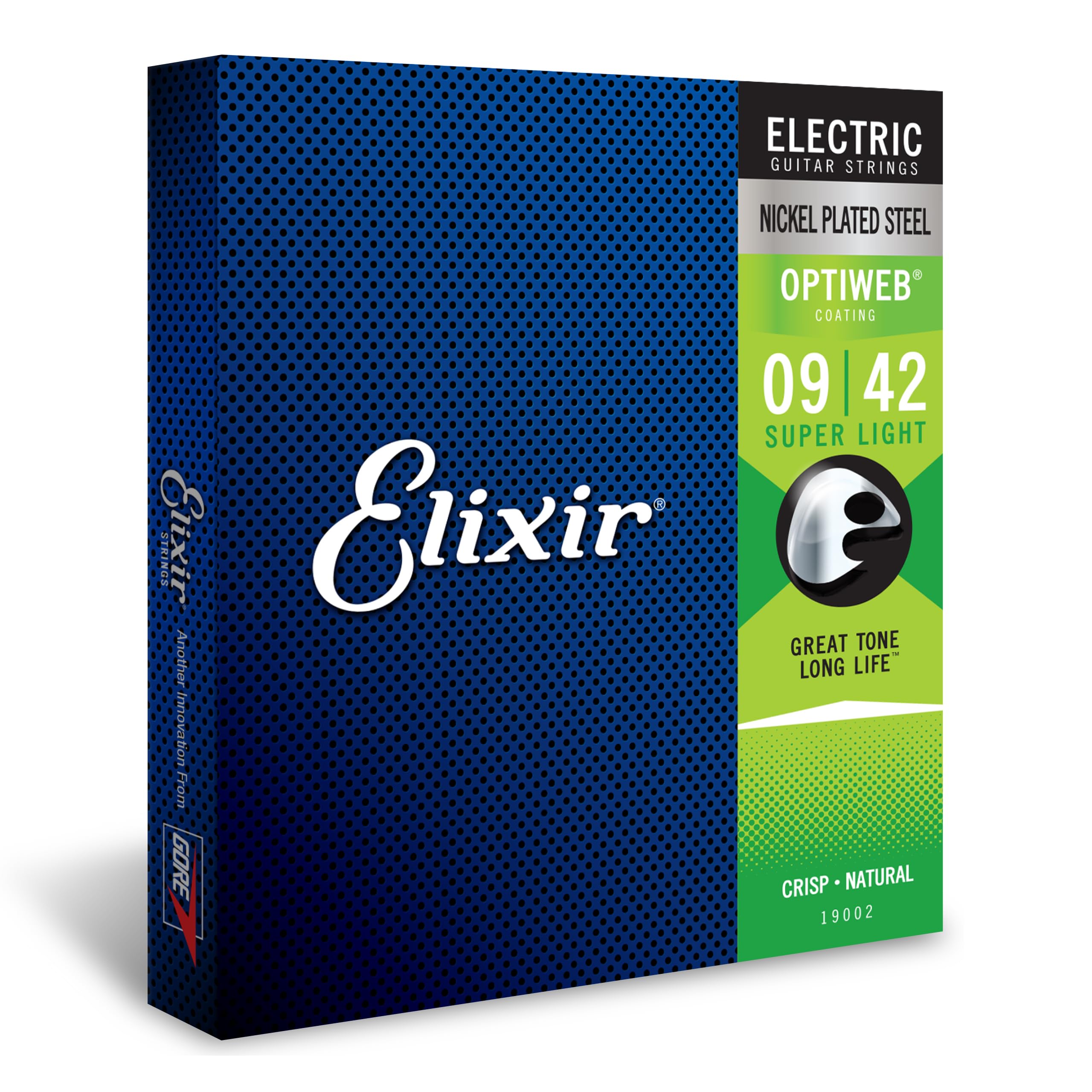Elixir Strings 19002 Electric Guitar With Optiweb Coating, Super Light (.009 .042)