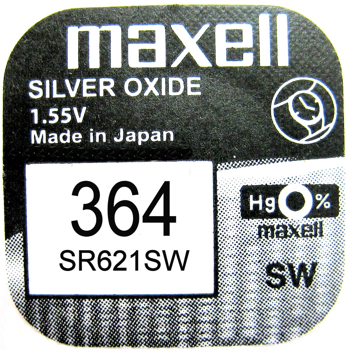 Maxell Silver Oxide Watch Battery Sr621Sw Low Drain Replaces 364
