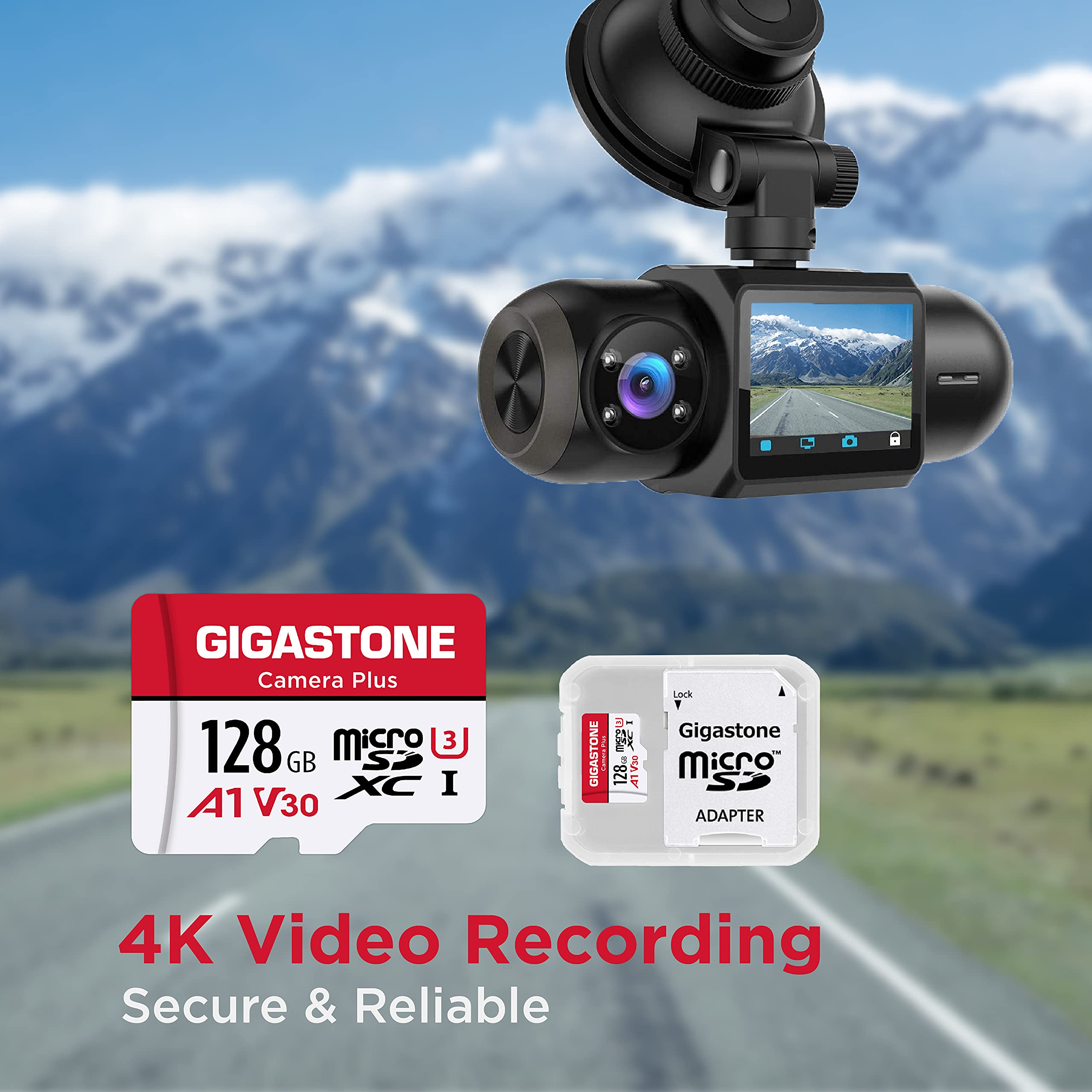 Gigastone 128GB Camera Plus Series Memory Card, Read Speed up to 100MB/s. Ideal for Full HD Video Gopro Drone Android Camera, A1 Micro SDXC Card with Mini Case and SD Adapter.