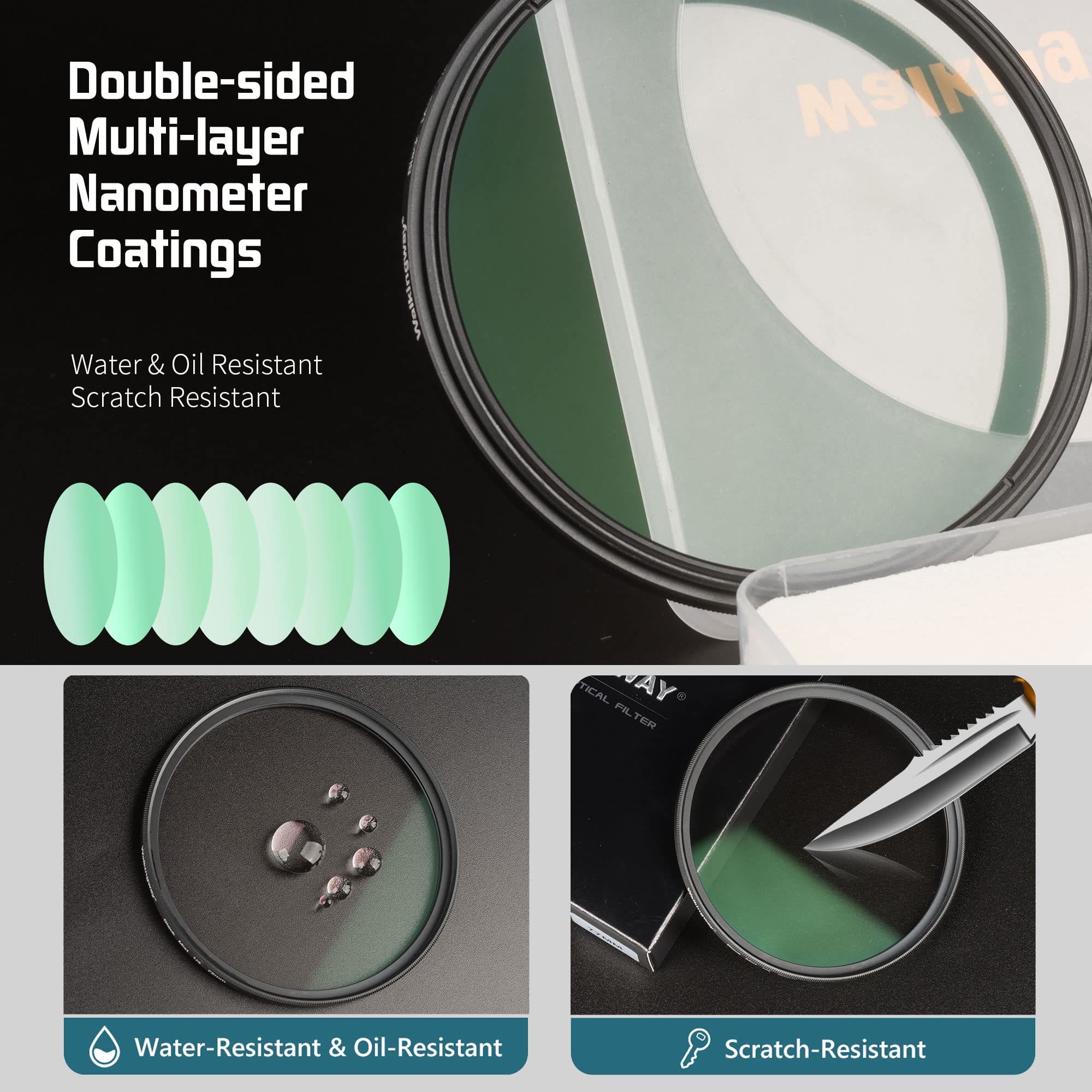 Walkingway 52Mm Black Diffusion Filter 1/8 Pro Mist Camera Lens Filter Soft Dreamy Cinematic Effect Hazy Diffuser With Ultra Sli