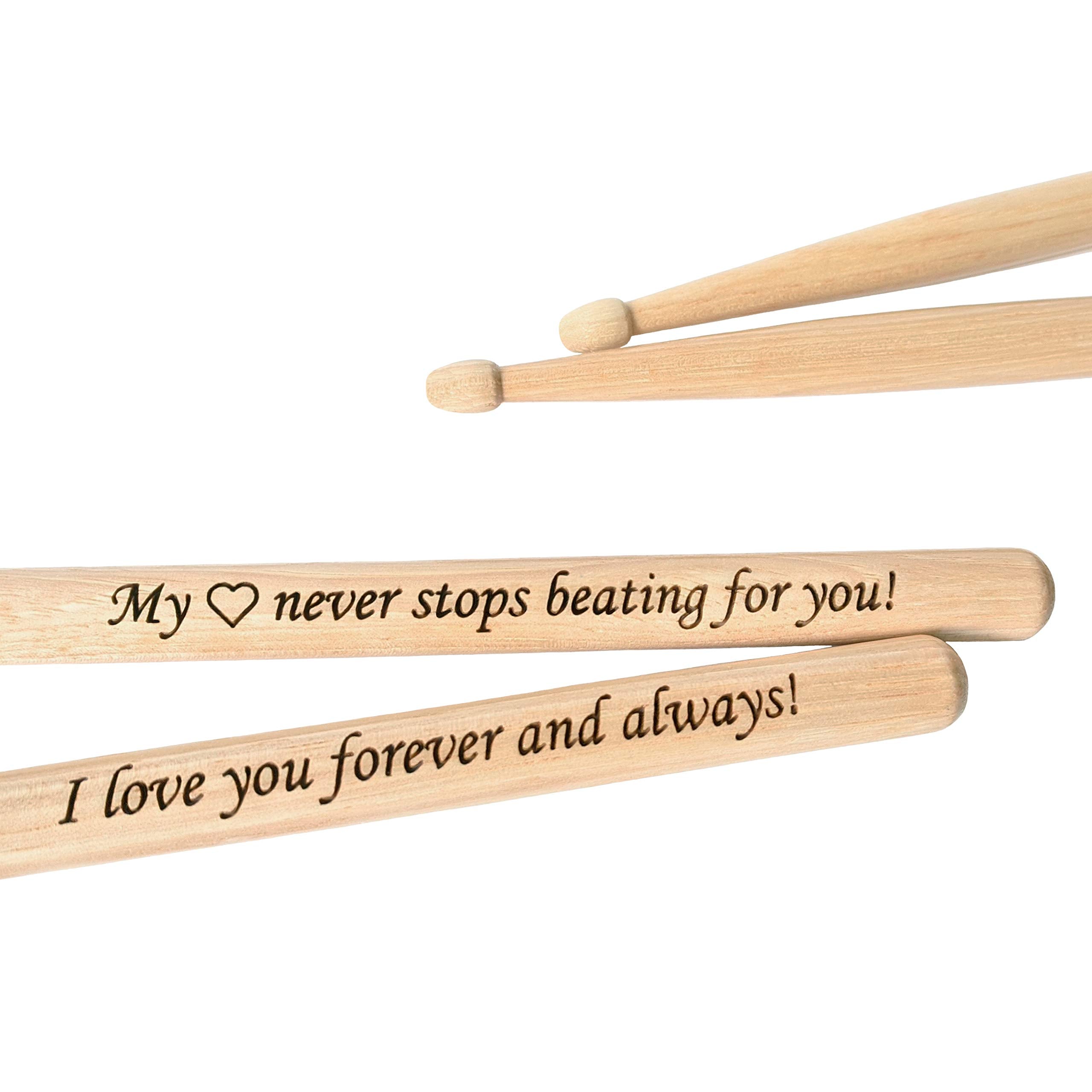 Engraved Drumsticks Wooden Drum Sticks 1 Pair Gift For Drummer Men Musician Wedding Groomsman Great Gift Idea For Boyfriend Husb