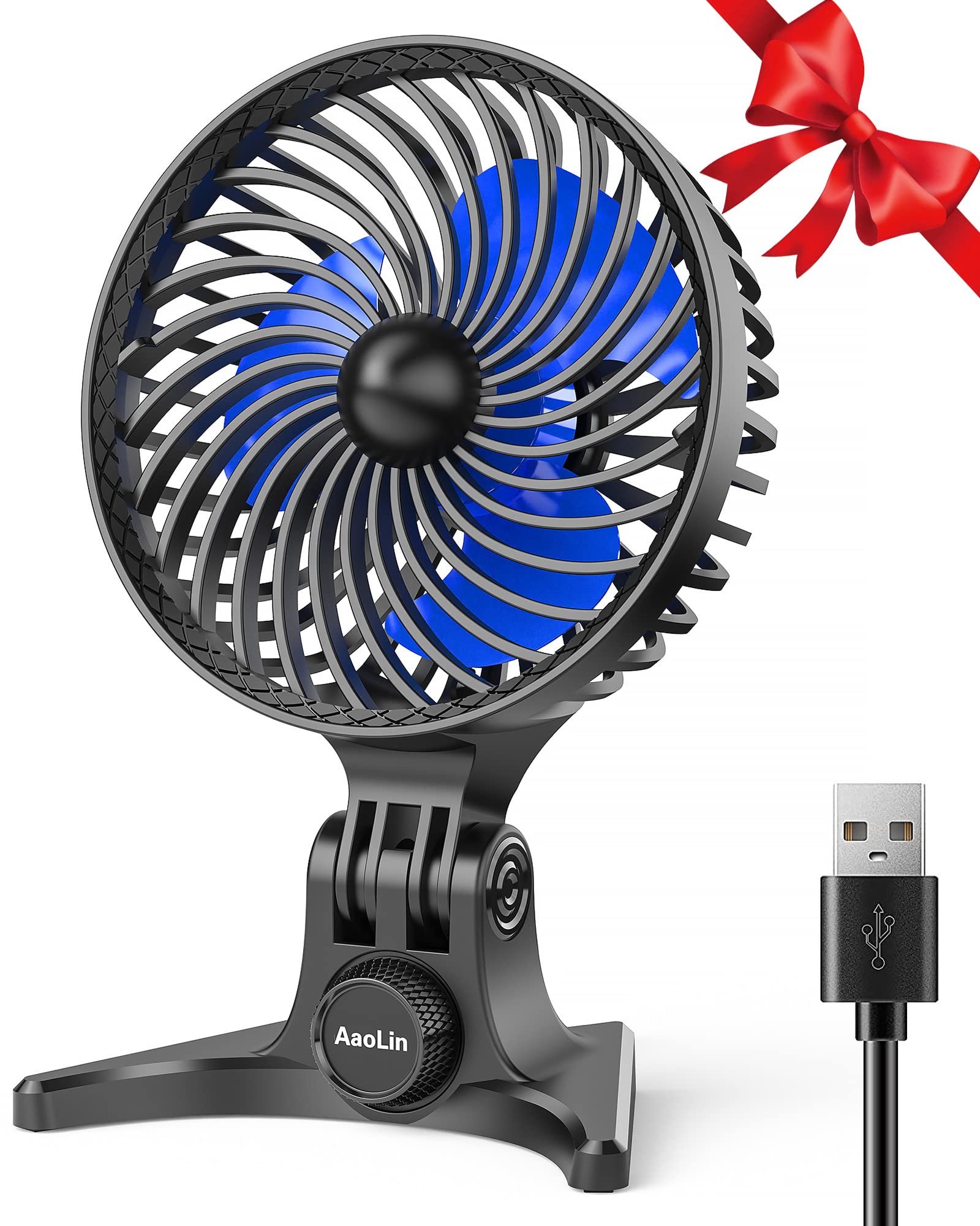 Aaolin Usb Desk Fan, Small Fans With Cvt Variable Speeds, Strong Cooling Airflow, Quiet Portable, Desktop Mini Personal Table Fa