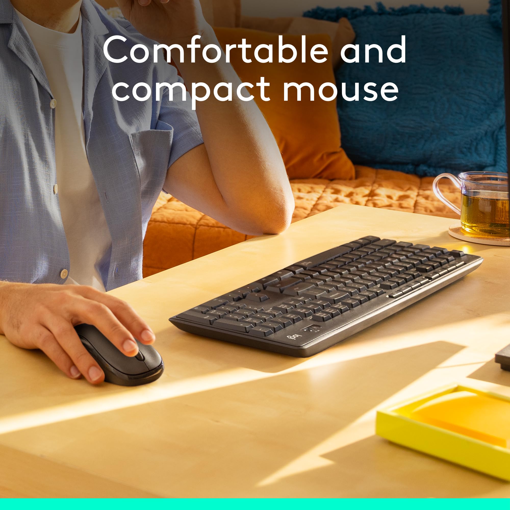 Logitech Mk295 Wireless Mouse & Keyboard Combo With Silenttouch Technology, Full Numpad, Advanced Optical Tracking, Lag-Free Wir