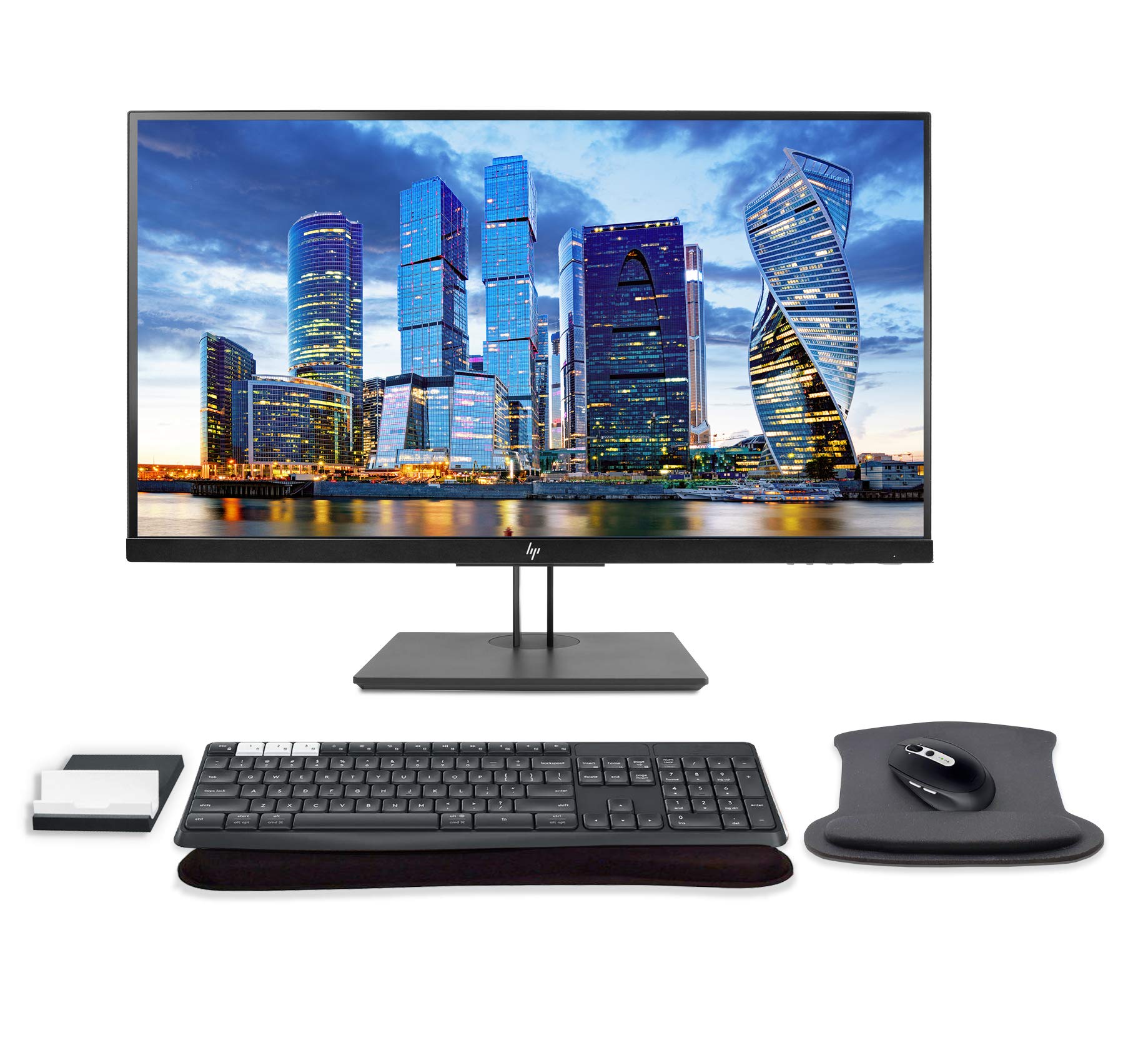 Hp Z27 27 Inch 4K Uhd Multi-Device Monitor Bundle With Usb-C, Hdmi, K375S Bluetooth Keyboard, M585 Bluetooth Mouse, Gel Pads, Co