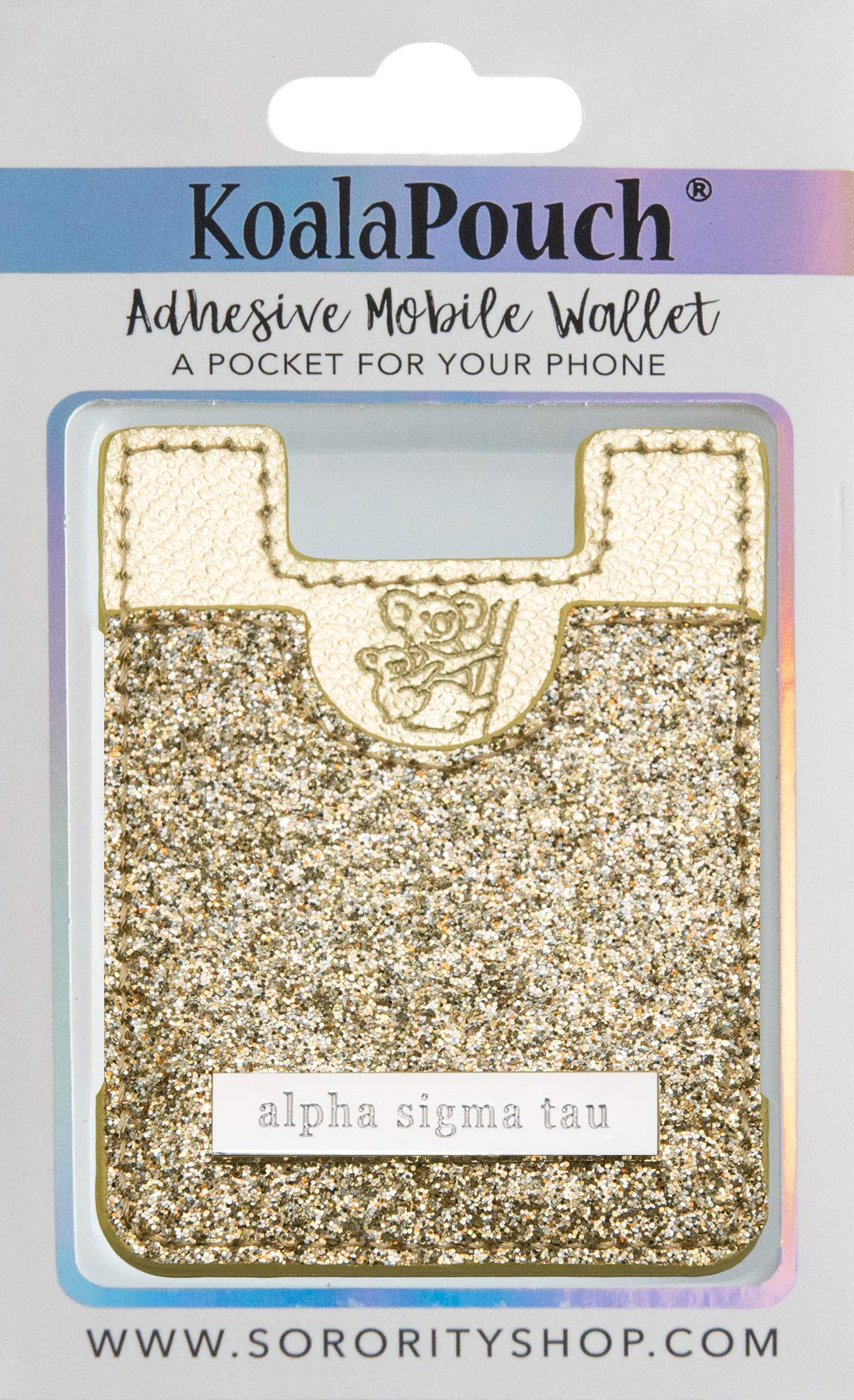 Alpha Sigma Tau   Glitter Koala Pouch (Gold)
