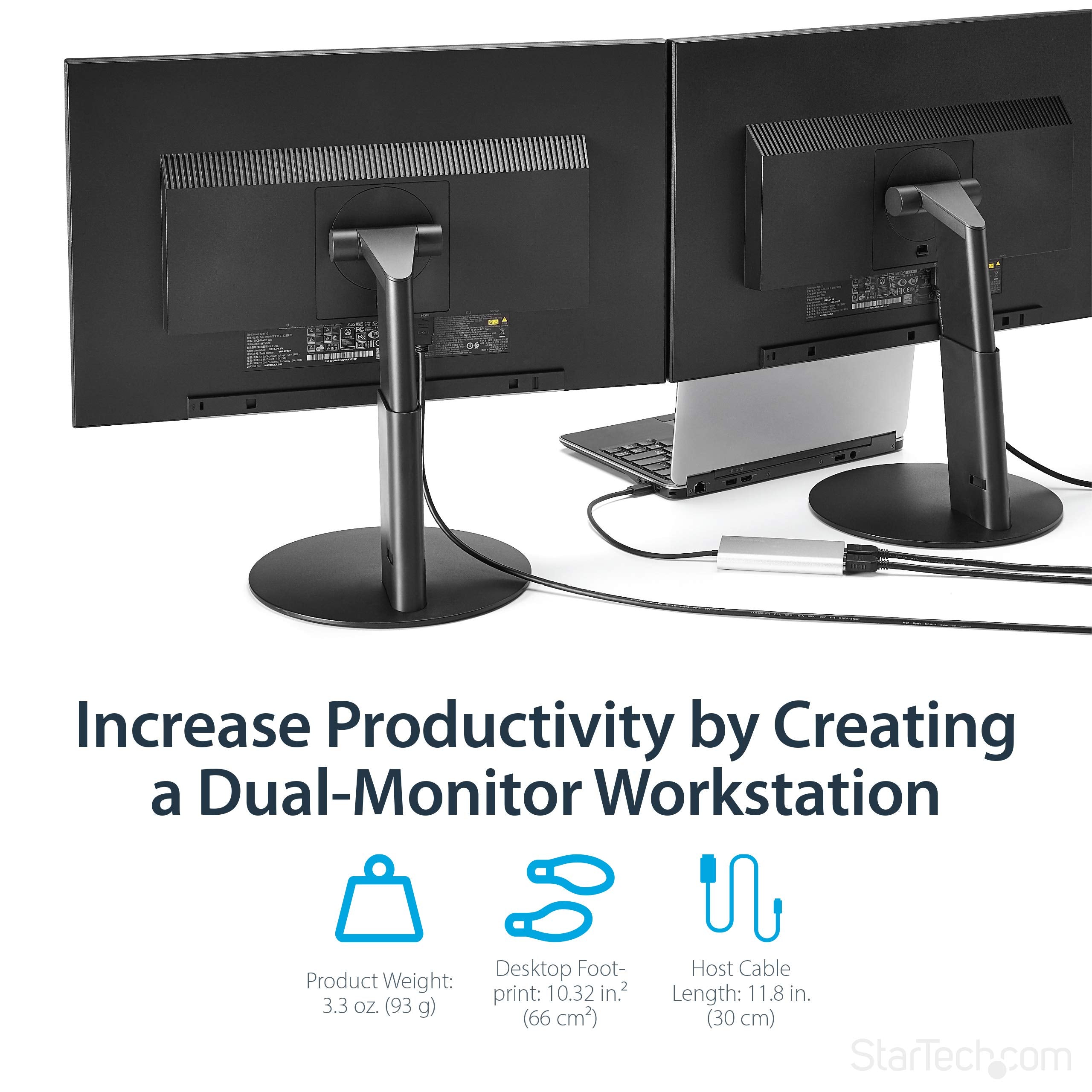 Startech.Com Thunderbolt 3 To Dual Hdmi Display Adapter   4K 30Hz   Certified Tb3 To Hdmi Monitor Adapter   Compatible W/Windows