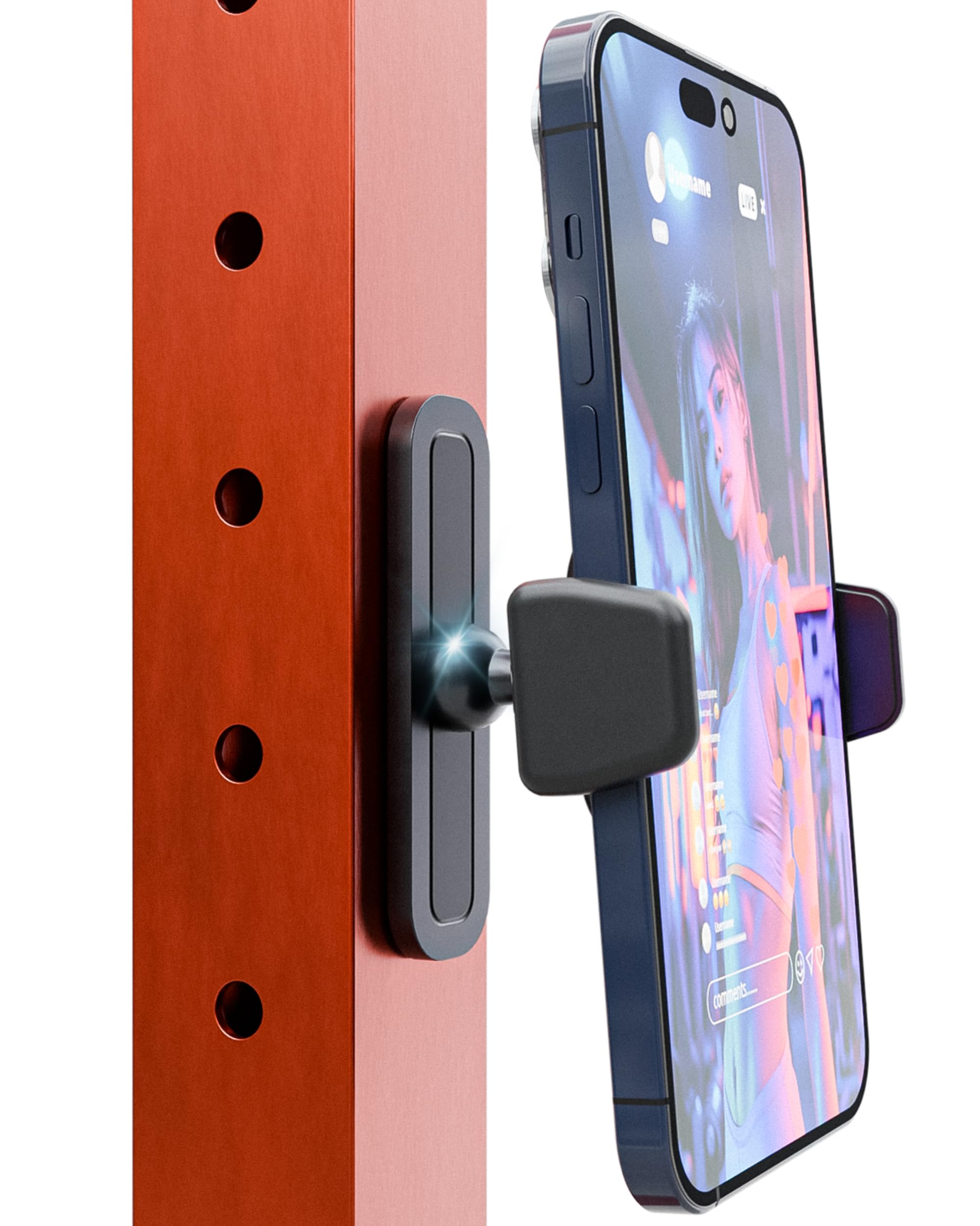 Blaubeck Magnetic Phone Holder For Gym - Essential Gym Rats Stuff - Magnetic Tripod For Iphone And Magnet Phone Mount- Home Work