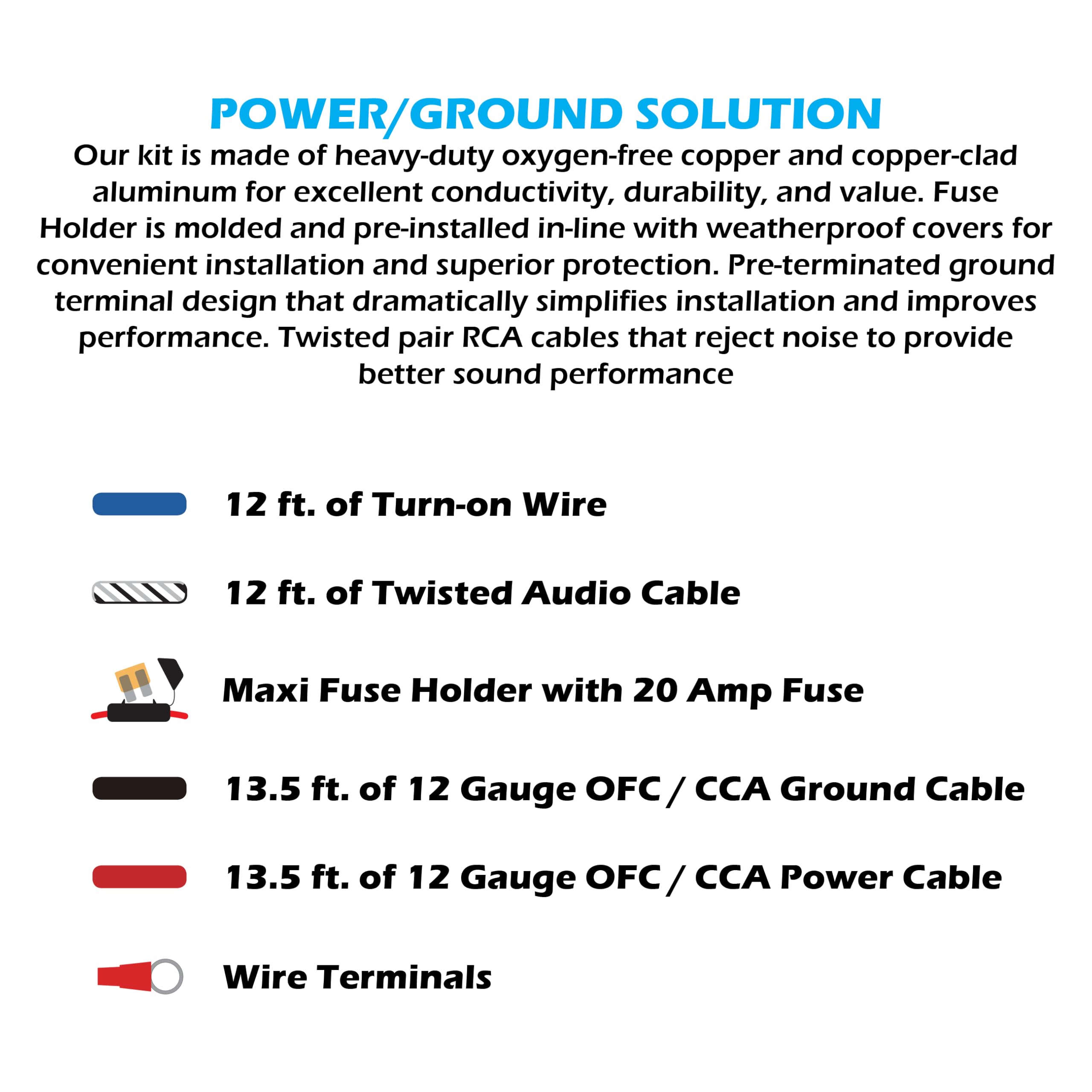 Scosche Install Centric Icak12 True 12 Gauge Hybrid Ofc 2 Channel High Current Amplifier Wiring Kit Accessory Installation Wirin