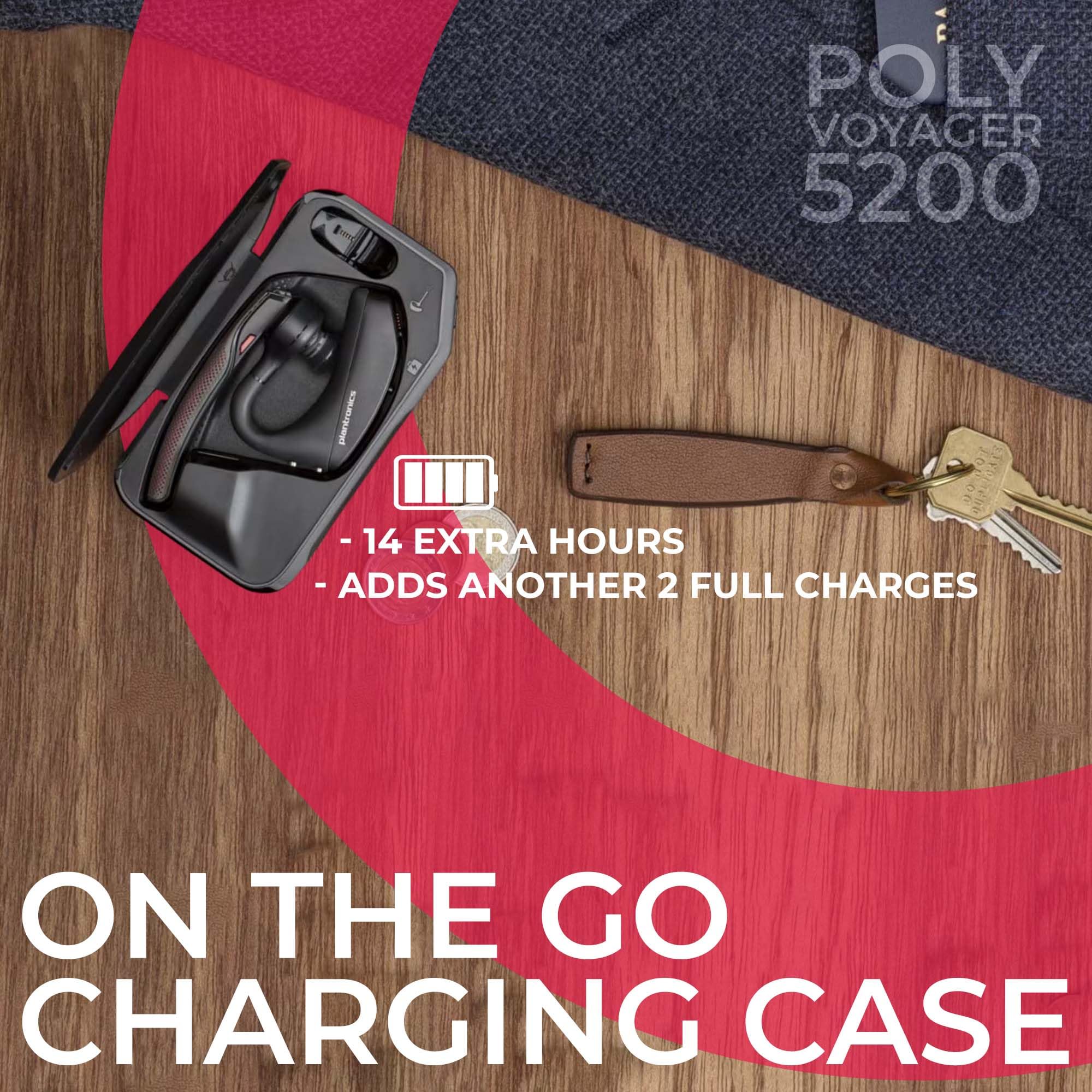 Plantronics Poly Voyager 5200 Uc Bluetooth Headset Bundle - For Smartphones, Pc, Mac Using Ringcentral Software Or App, Global T