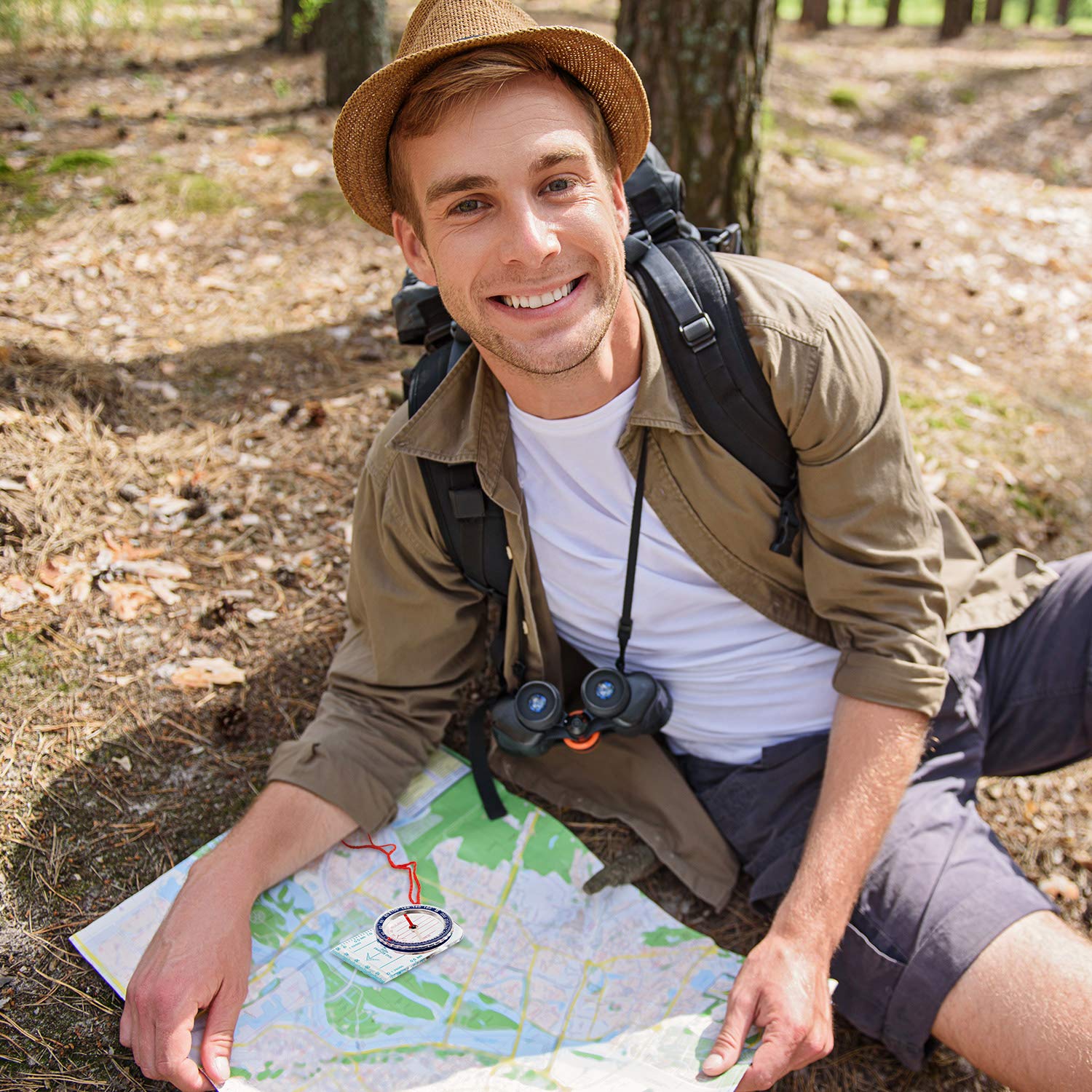 Bbto 9 Pieces Orienteering Compass Hiking Backpacking Camping Compass Map Reading Outdoor Waterproof Compass For Scout Men Women