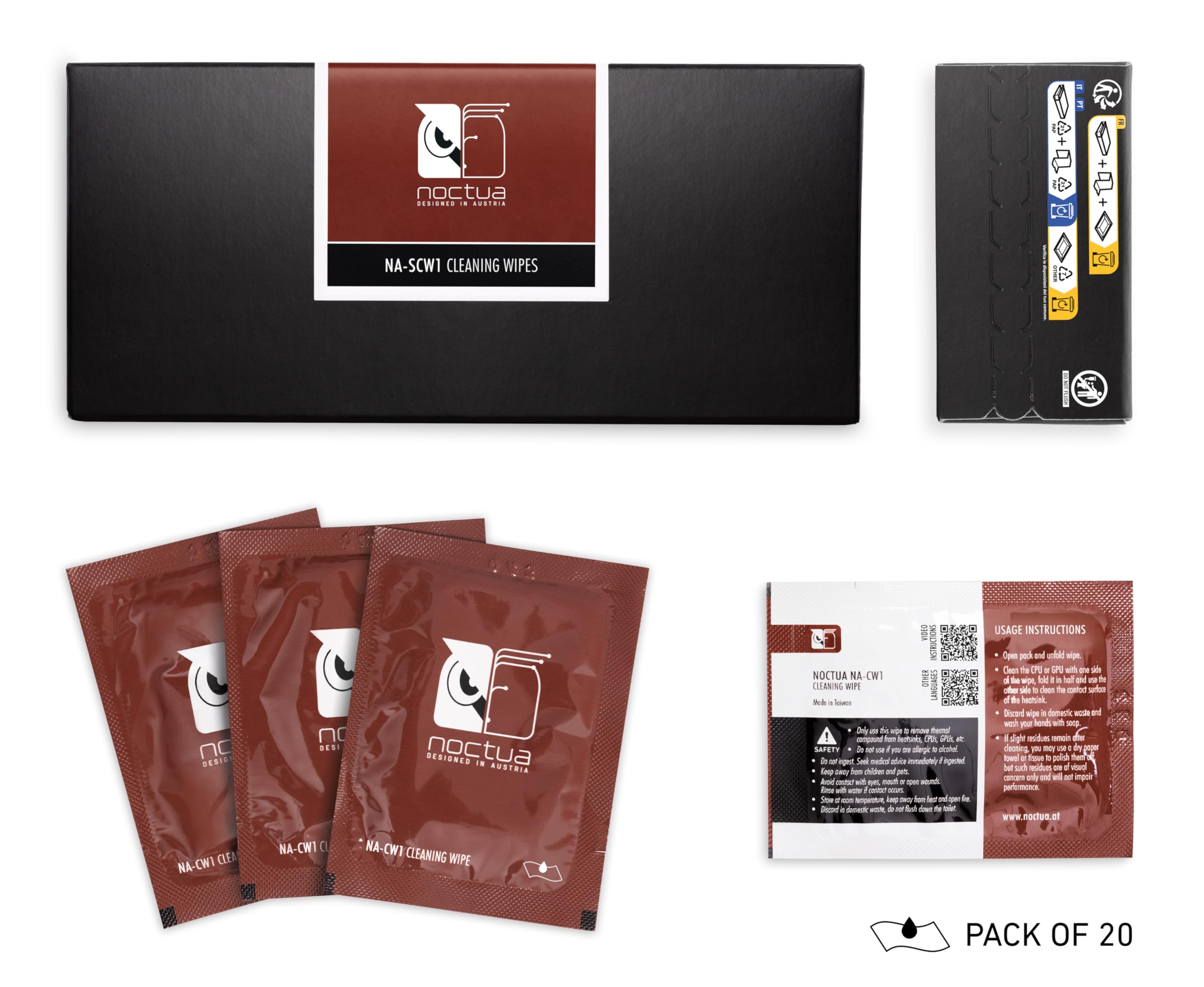 Noctua Na Scw1, Cleaning Wipes For Thermal Paste (20 Pieces)