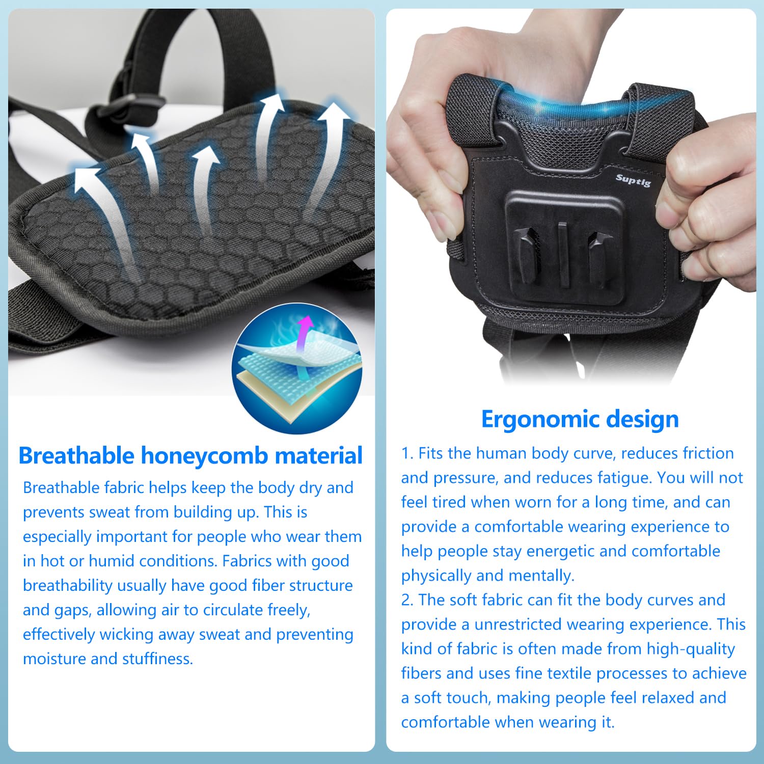 Suptig Chest Mount, Adjustable Chest Strap, Breathable Material For Gopro Hero 13 Hero 12 Hero 11 Hero 10 Hero 9 Hero 8 Hero 7 H