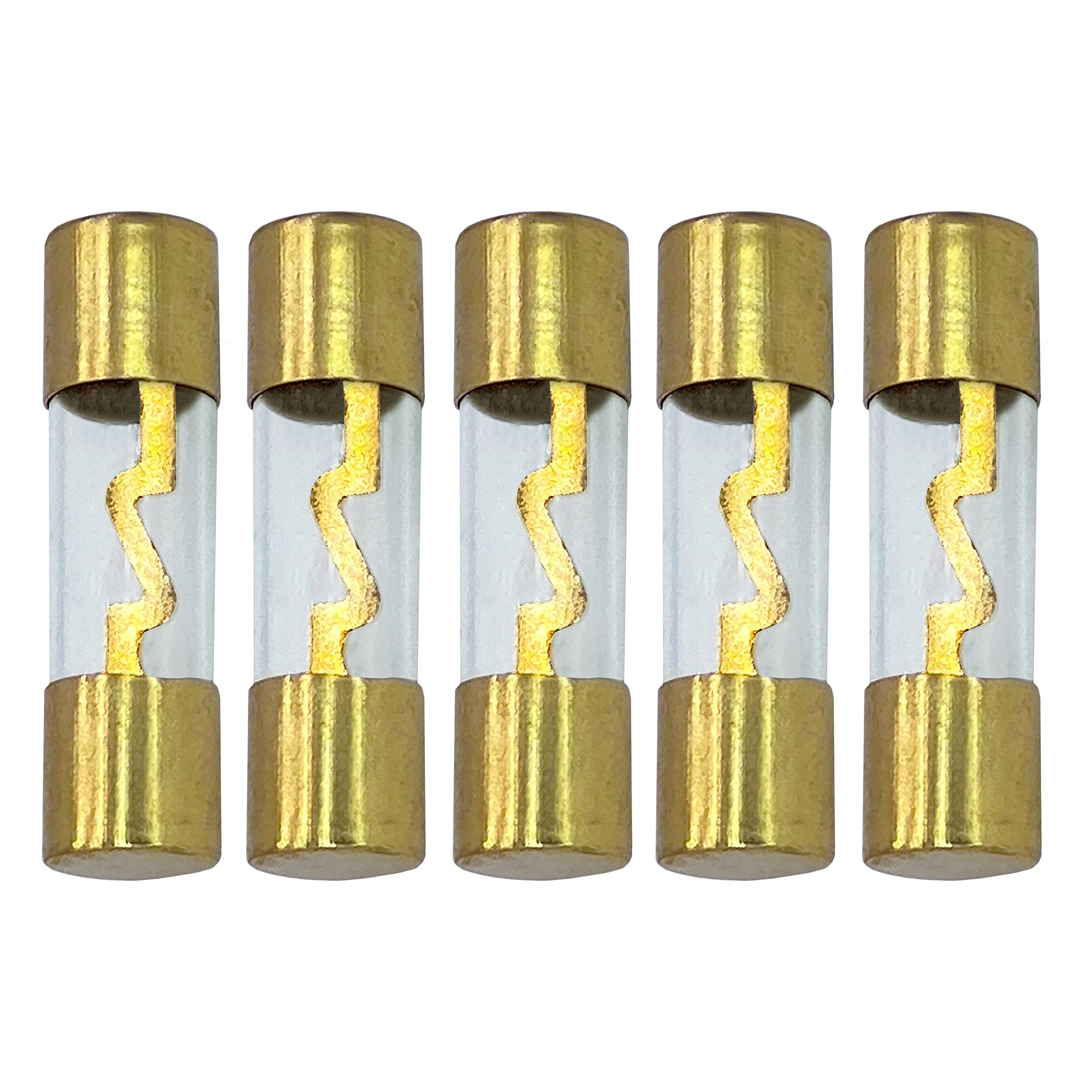 Agu Fuse 40A 40 Amp Gold Glass Inline For Car/Auto/Marine Audio Stereo Amplifier Power Protection (40 Amp)