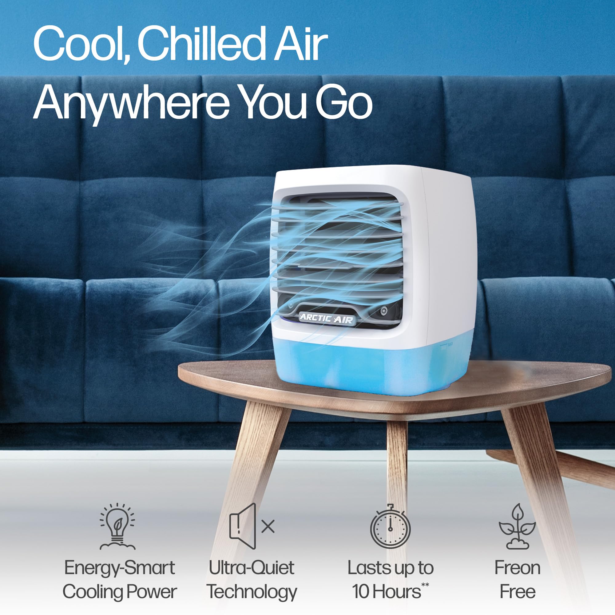 Arctic Air Chill Zone Portable Evaporative Cooler, Hydro-Chill Technology, 4 Speeds, White, Model AAPCN-MC4