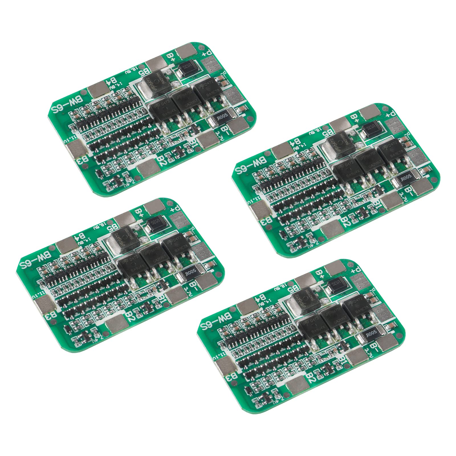 Qccan 4Pcs 6S 15A 24V Pcb Bms Battery Protection Board For Li Ion Lithium 18650 Battery Packs Lipo Cell Module Diy Kit