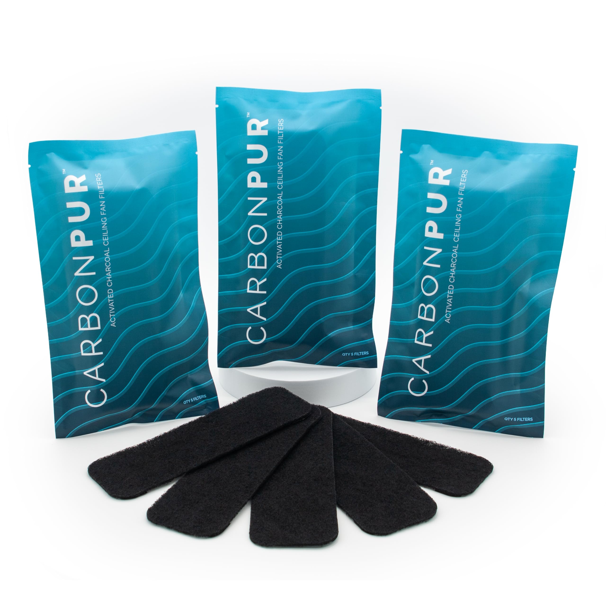 Carbonpur Activated Charcoal Ceiling Fan Filters, 5 Pack (5) For Fresher, Cleaner Air | Eliminate Odors, Dust, And Pollutants |