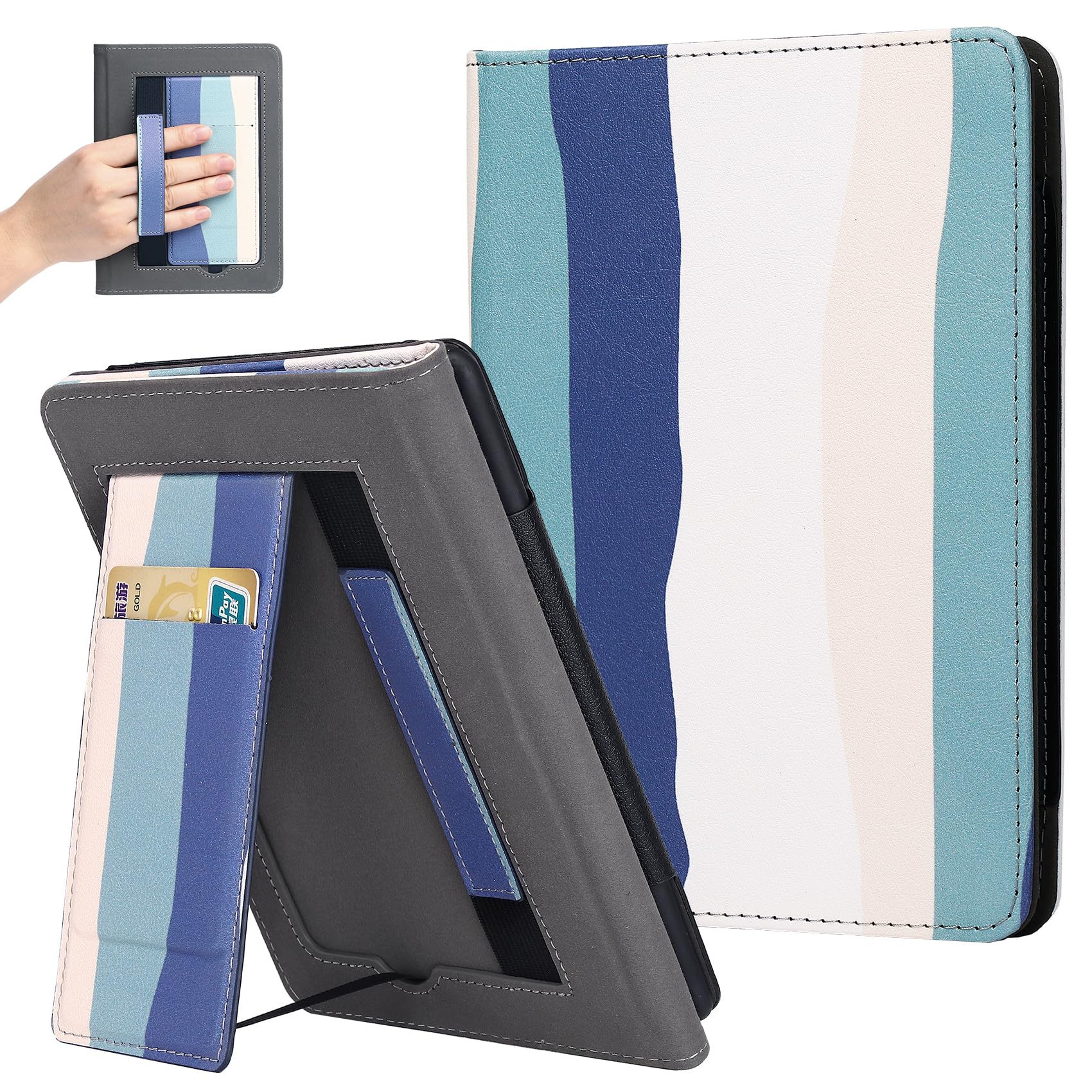 Scsvpn Stand Case For Kindle Paperwhite 11Th Generation 2021 Release & Kindle Paperwhite Signature Edition 6.8 Inch, Slim Pu Lea