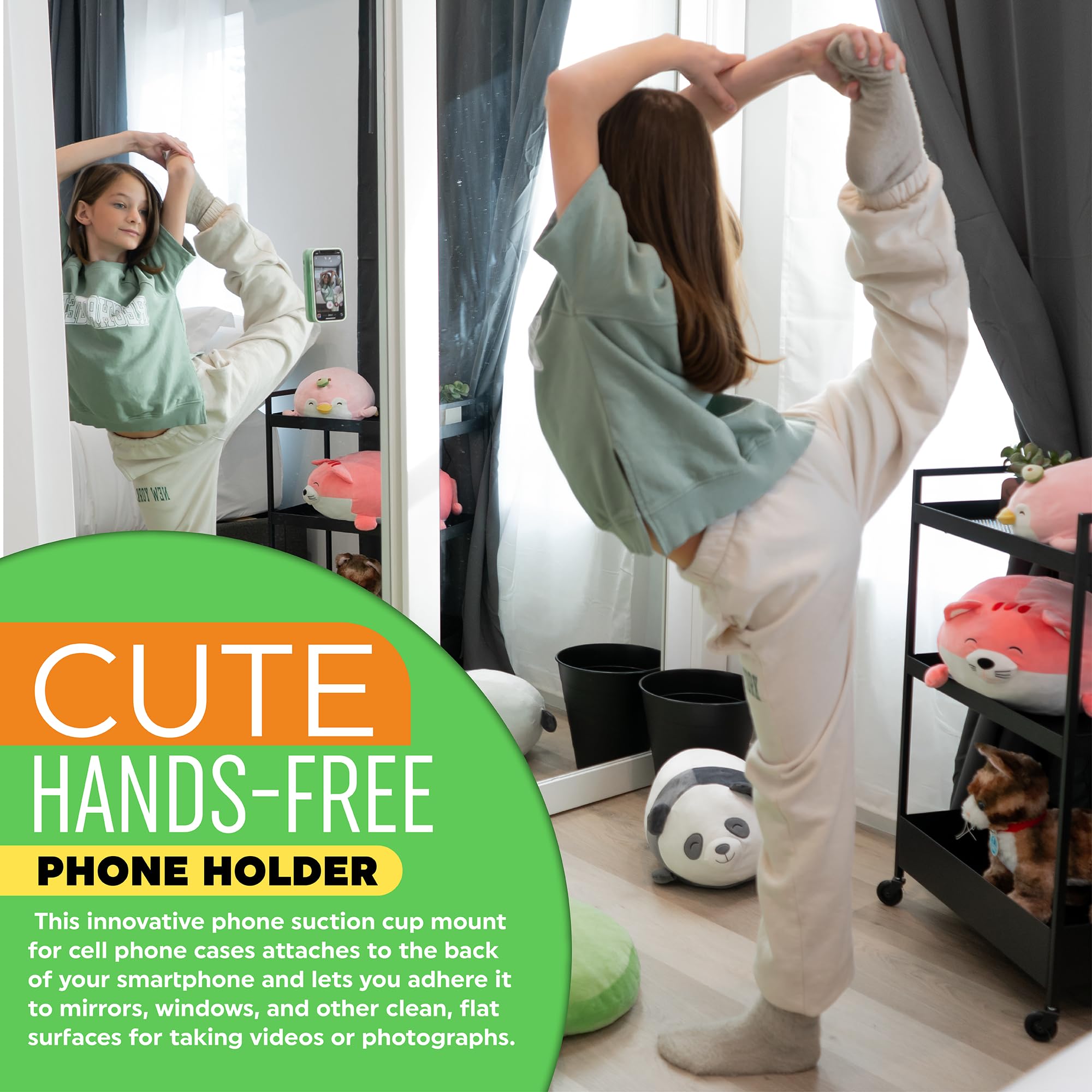 Octobuddy   Silicone Double Sided Suction Phone Case Detachable Mount   Hands Free, Strong Grip Holder For Selfies & Videos   Ip