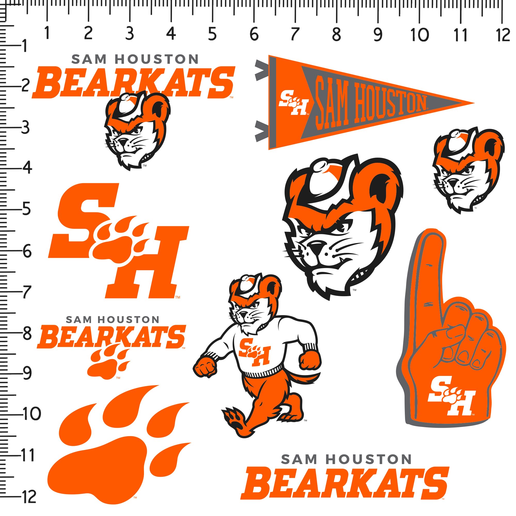 Sam Houston State University 10Ct Vinyl Large Deluxe Stickers Variety Pack   Laptop, Water Bottle, Scrapbooking, Tablet, Skatebo
