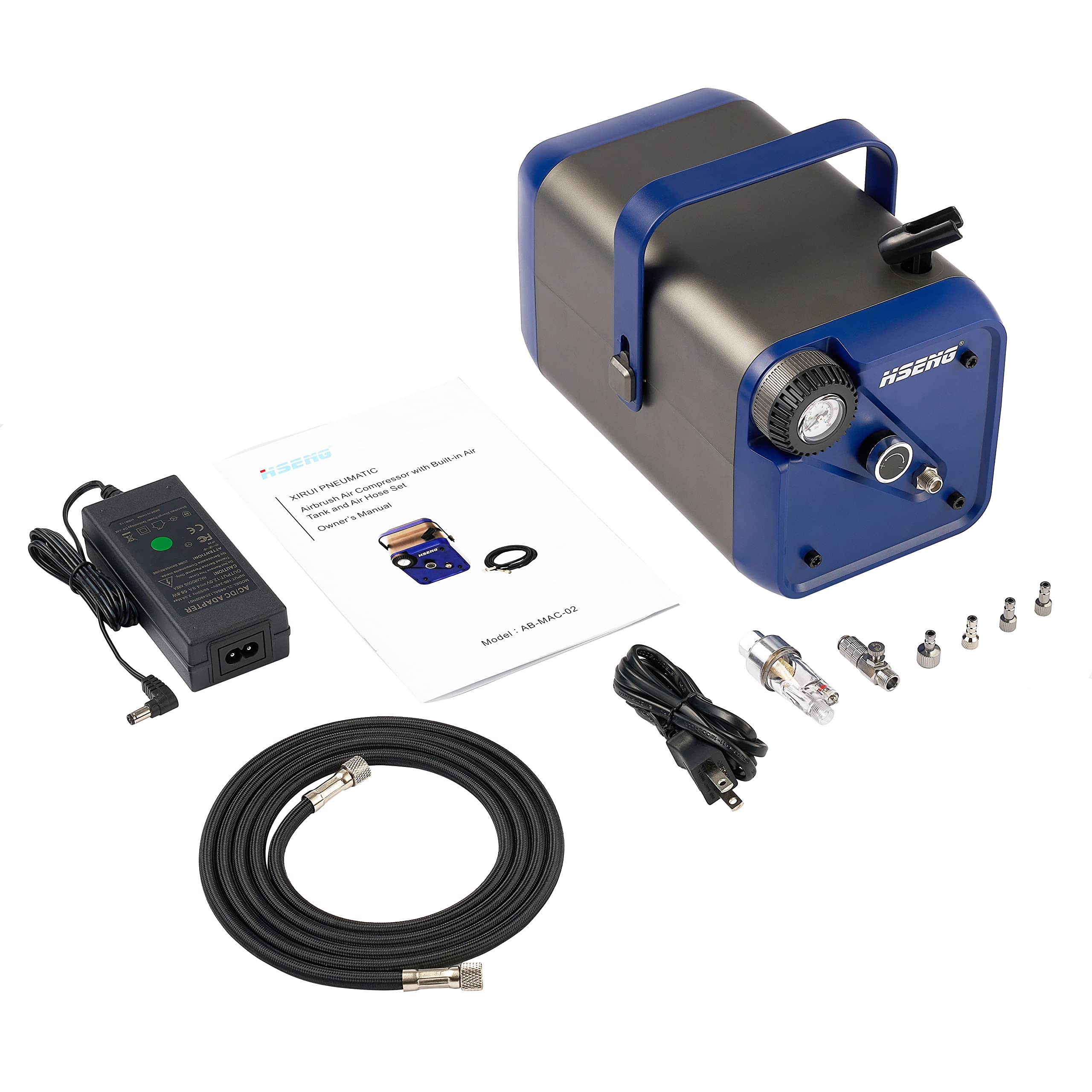 Hseng Extra Quiet Airbrush Air Compressor With Built In Air Tank