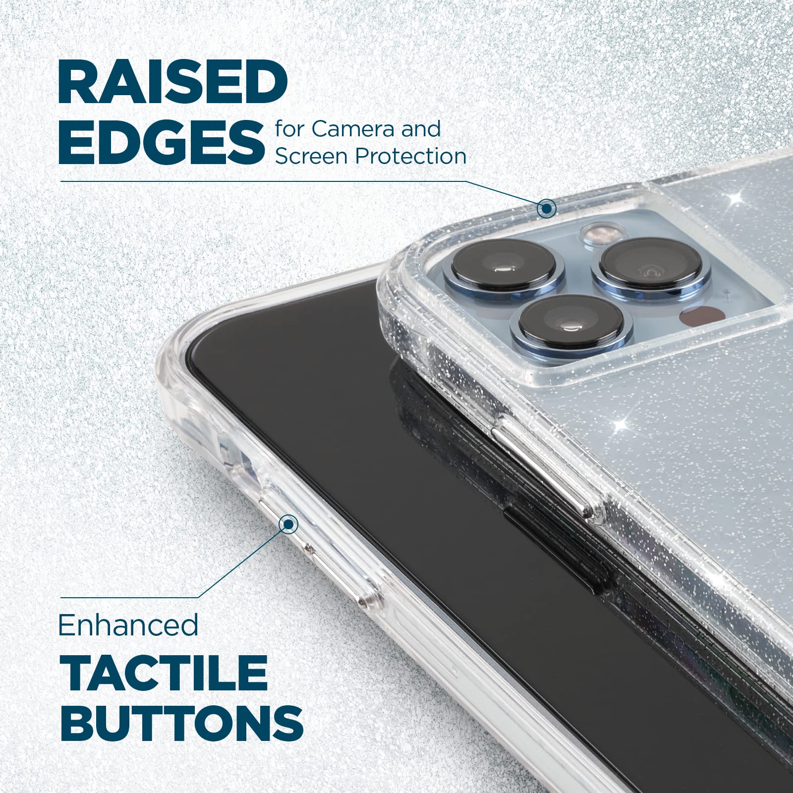 Case Mate Iphone 13 Pro Max Case For Women [10Ft Drop Protection] [Wireless Charging] Sheer Crystal Clear Phone Case For Iphone