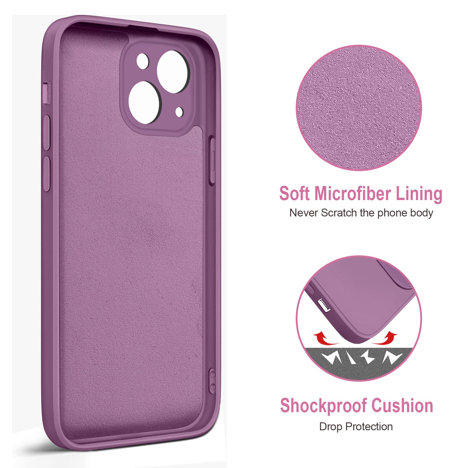 Hython For Iphone 13 Case With Ring Stand [360Rotatable Ring Holder Magnetic Kickstand] [Support Car Mount] Slim Soft Rubber Sho