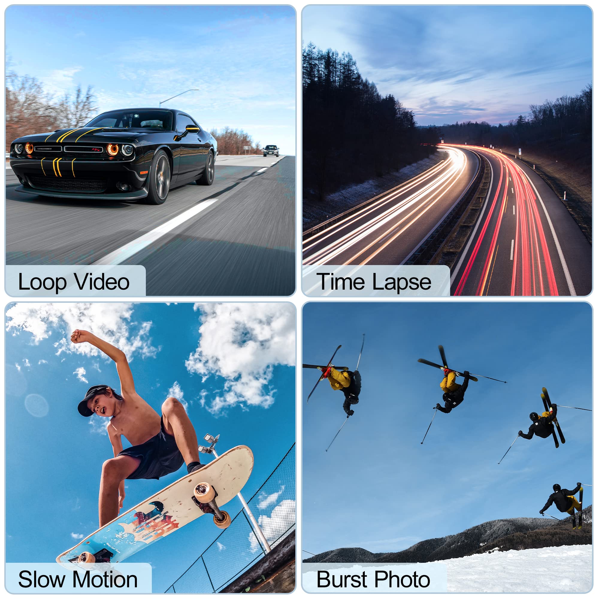 Waterproof Action Camera 4K-Ultra Hd 60Fps 24Mp 40M Underwater Helmet Vlog Wifi Camera