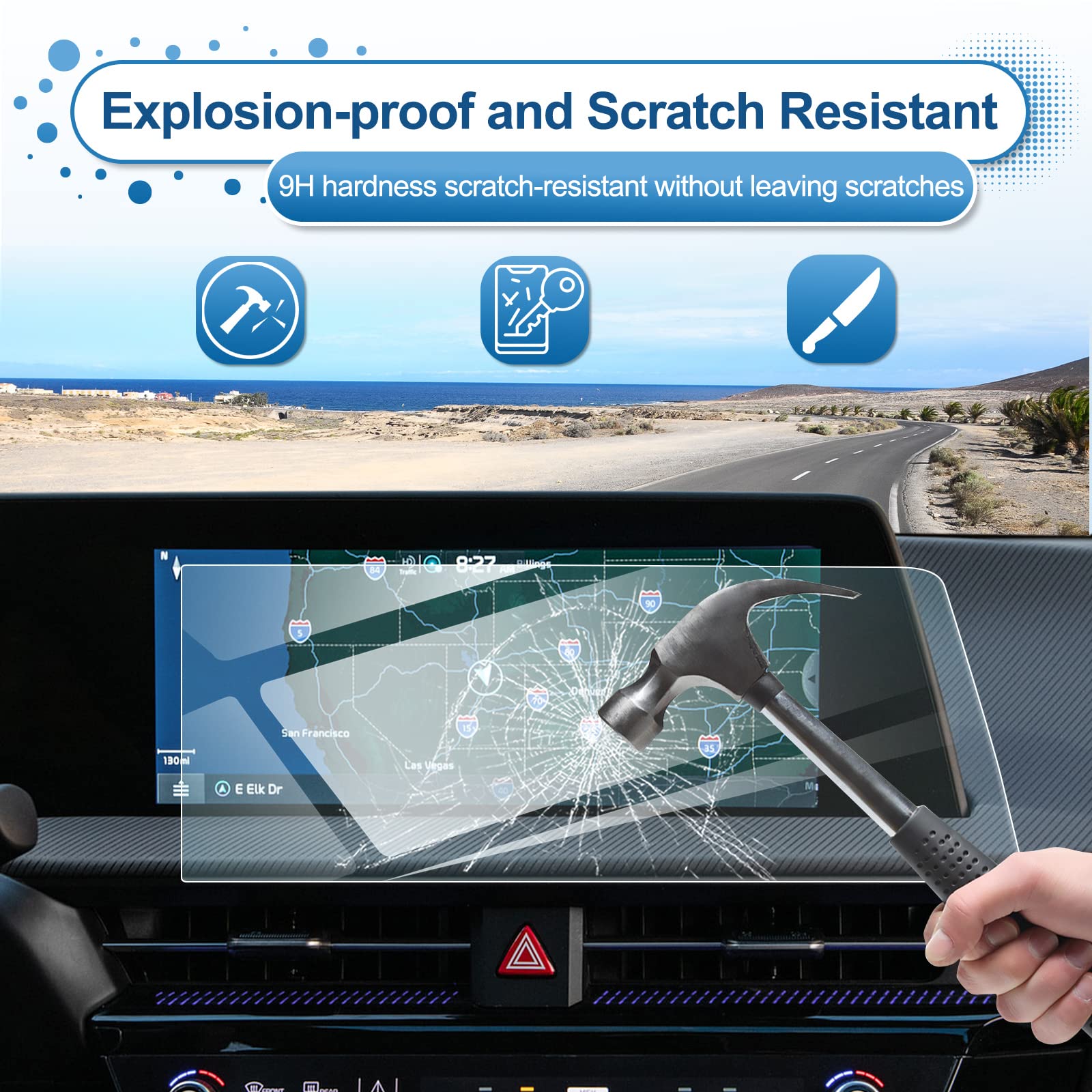 Coleya 2022 2023 2024 Ev6 Screen Protector For Kia Ev6 (Light/Wind/Gt Line/Gt/First Edition)12.3 Inch Touch Screen, 9H Tempered