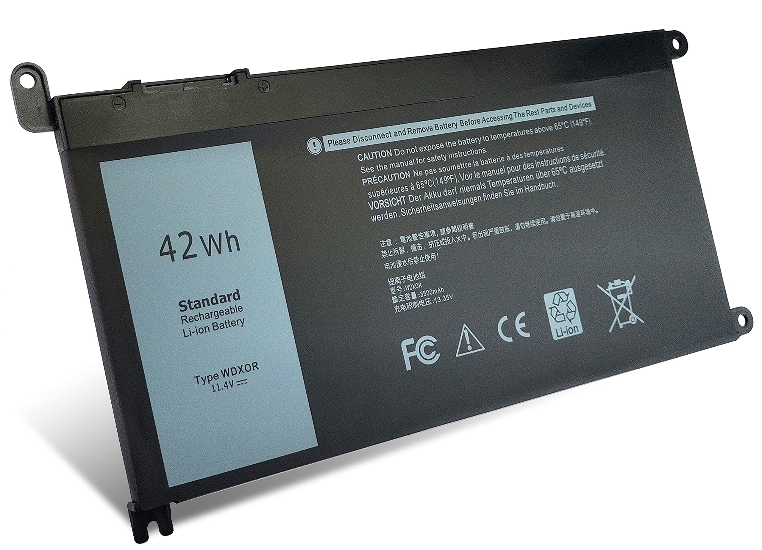 42Wh Wdx0R Battery For Dell Inspiron 15 5000 7000 Laptop 5567 5579 7375 5378 5565 5570 7378 7579 5368 5379 5578 5765 7368 7560 7570 7573 5770 P69G001 P58F P66F001 Latitude 3390 3580 Vostro 5568