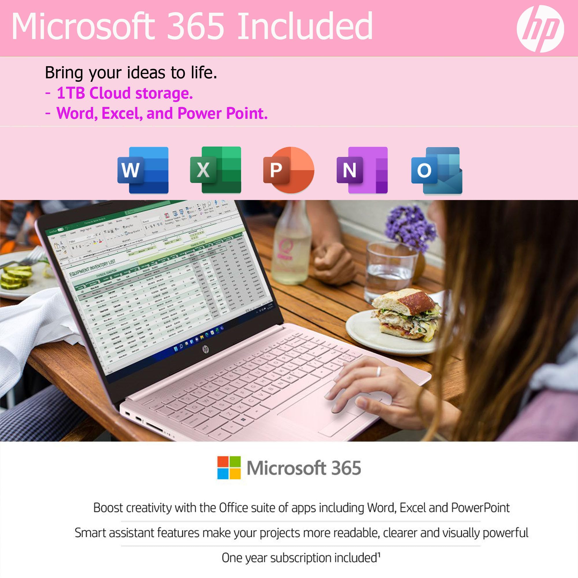 Hp Ultralight 14 Inch Laptop With Intel 4 Core Processor With Microsoft 365 And Wireless Earbuds 16Gb Ram 128Gb External & 64Gb