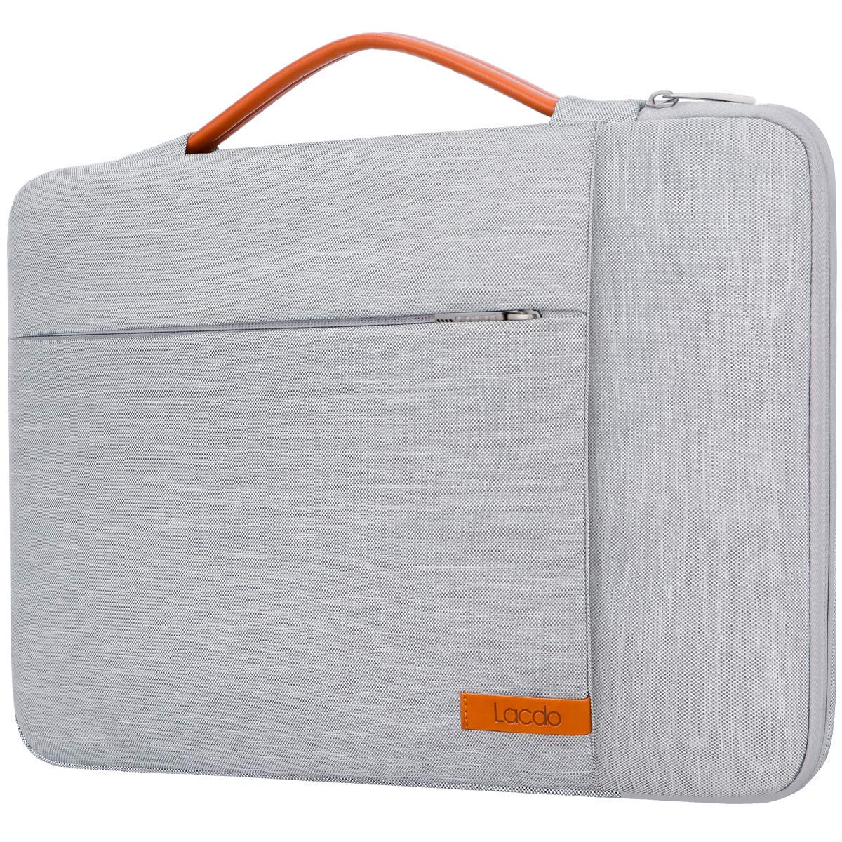 Lacdo 360° Protective Laptop Sleeve Case for 15 inch New MacBook Air M4 A3241 2025, M3 A3114, M2 A2941 2024-2023, 15 inch MacBook Pro A1990 A1707, Dell XPS 15 Plus Computer Bag, Water-Resistant, Gray