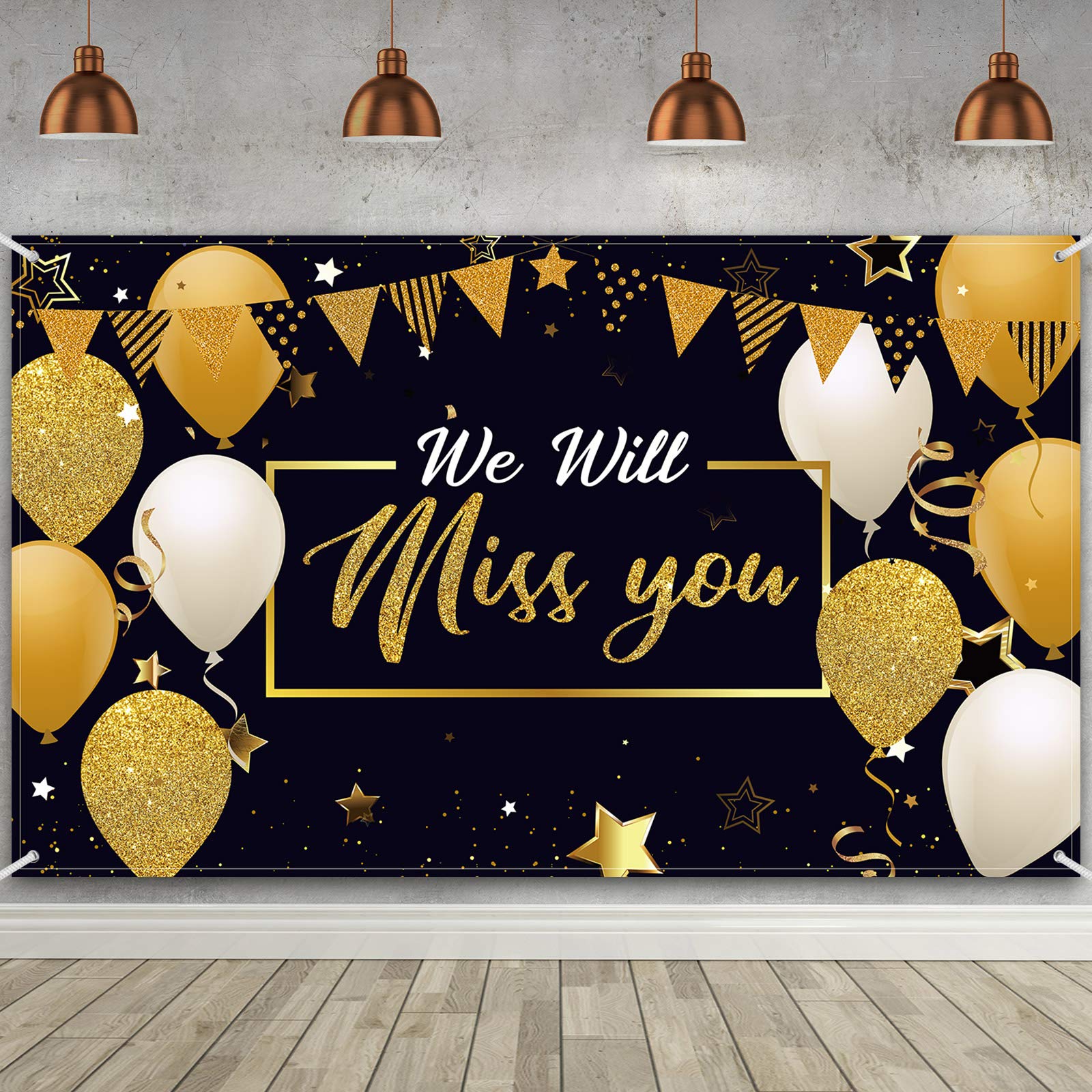 We Will Miss You Party Decorations, Extra Large Going Away Backdrop Miss You Photography Background Banner for Farewell Annivers