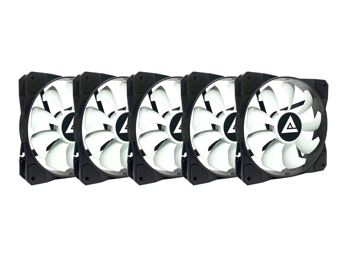 Apevia 512S Wb 120Mm 4Pin Molex & 3Pin Motherboard Black/White Case Fan (5 Pk)