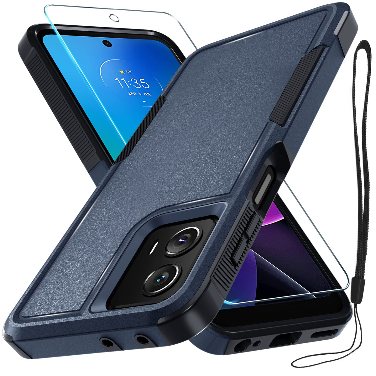 Rmocr Case Compatible With Moto G Power 5G 2023 & Moto G 5G 2023, With Tempered Glass Screen Protector[1 Pack], Dual Layer Full