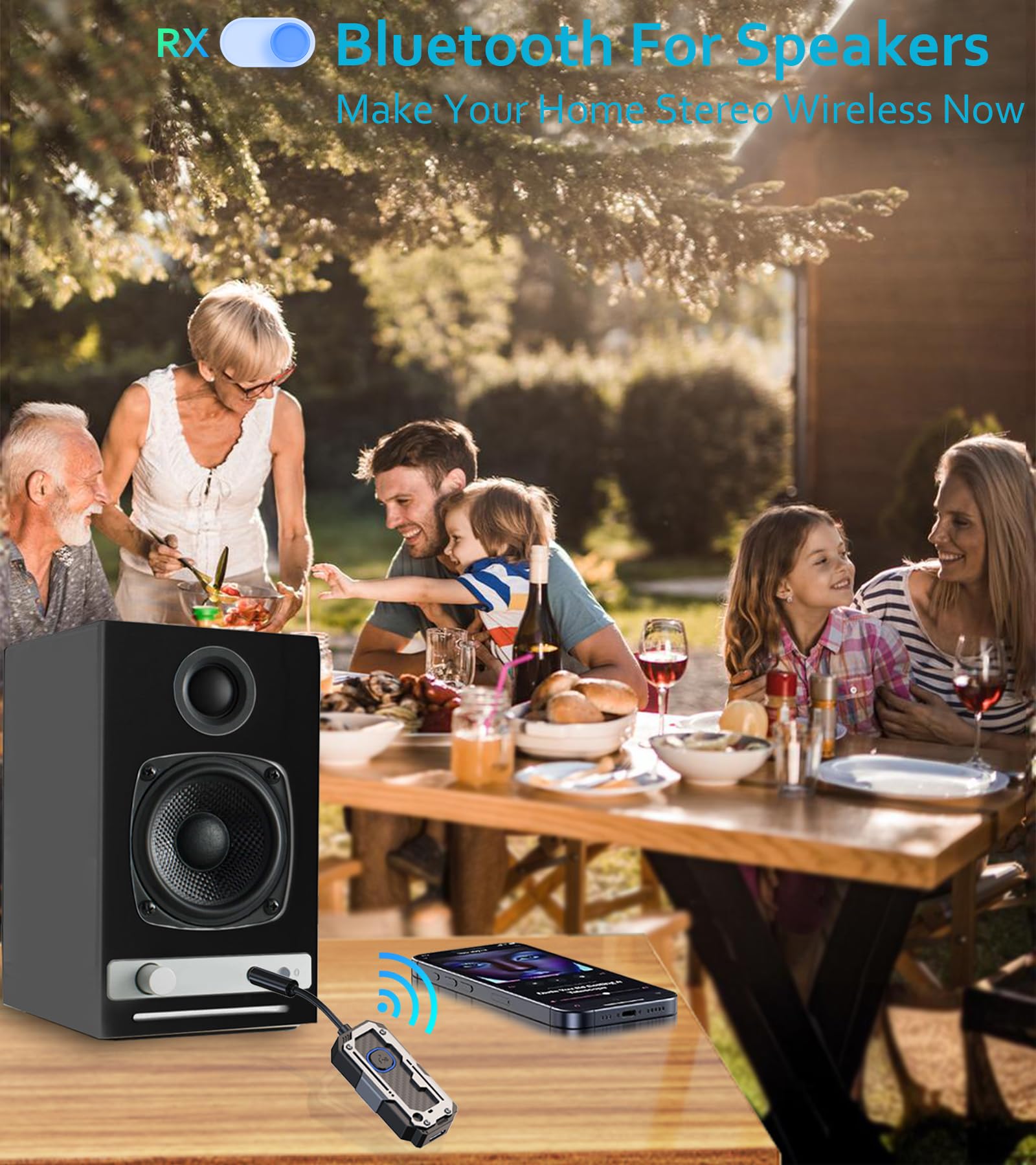 Bluetooth Transmitter Receiver Audio Adapter, Wireless Aux For 2 Headphones/Iphones, Use 3.5Mm Jack For Airplanes, Car Radio, Tvs, Pcs, Amplifiers, Home Stereos Audio Steaming, Hands Free Call