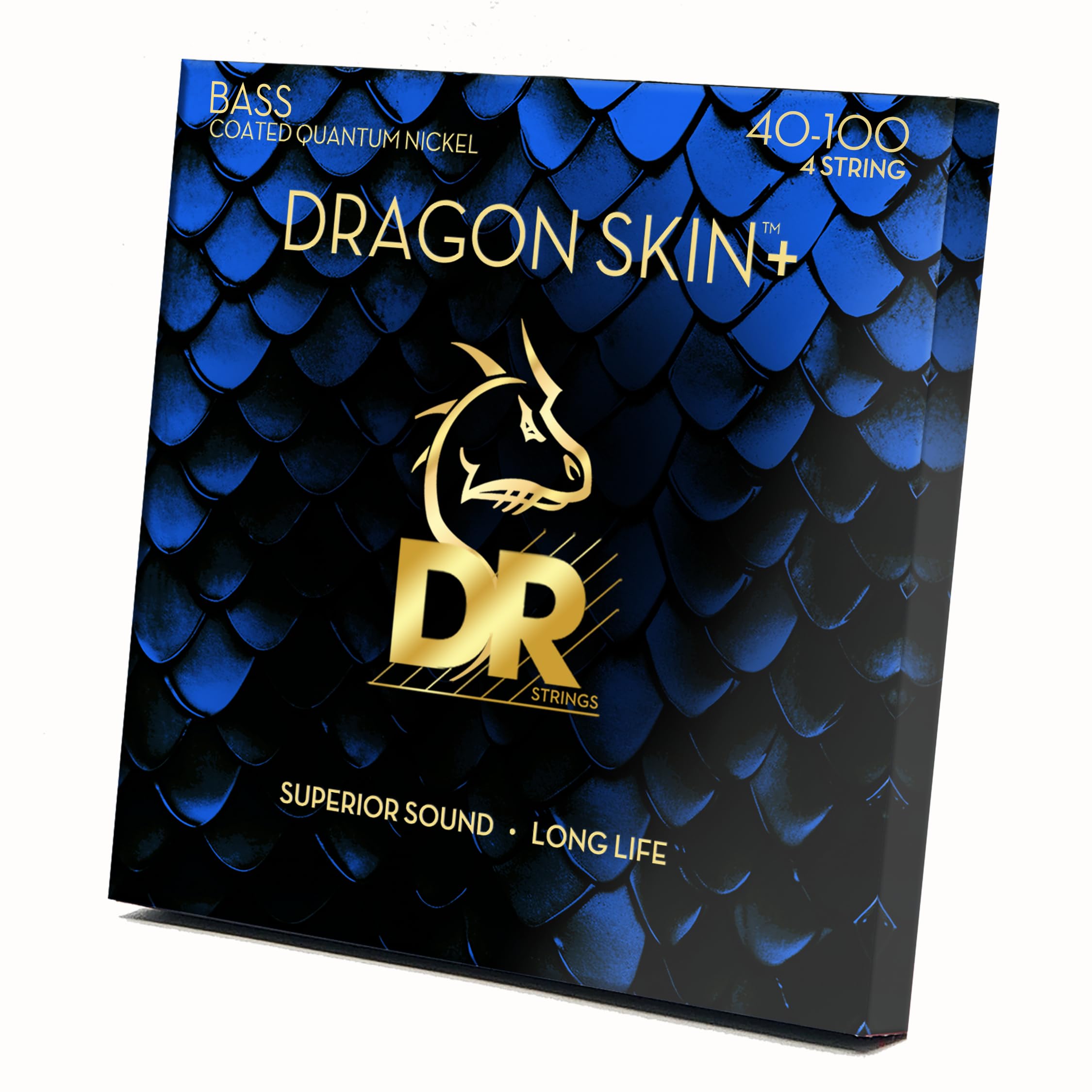 DR Strings DRAGON SKIN+ - Coated Quantum Nickel Bass Strings - DBQ-40 - Superior Sound with Comfortable Feel & Long Life: Light 