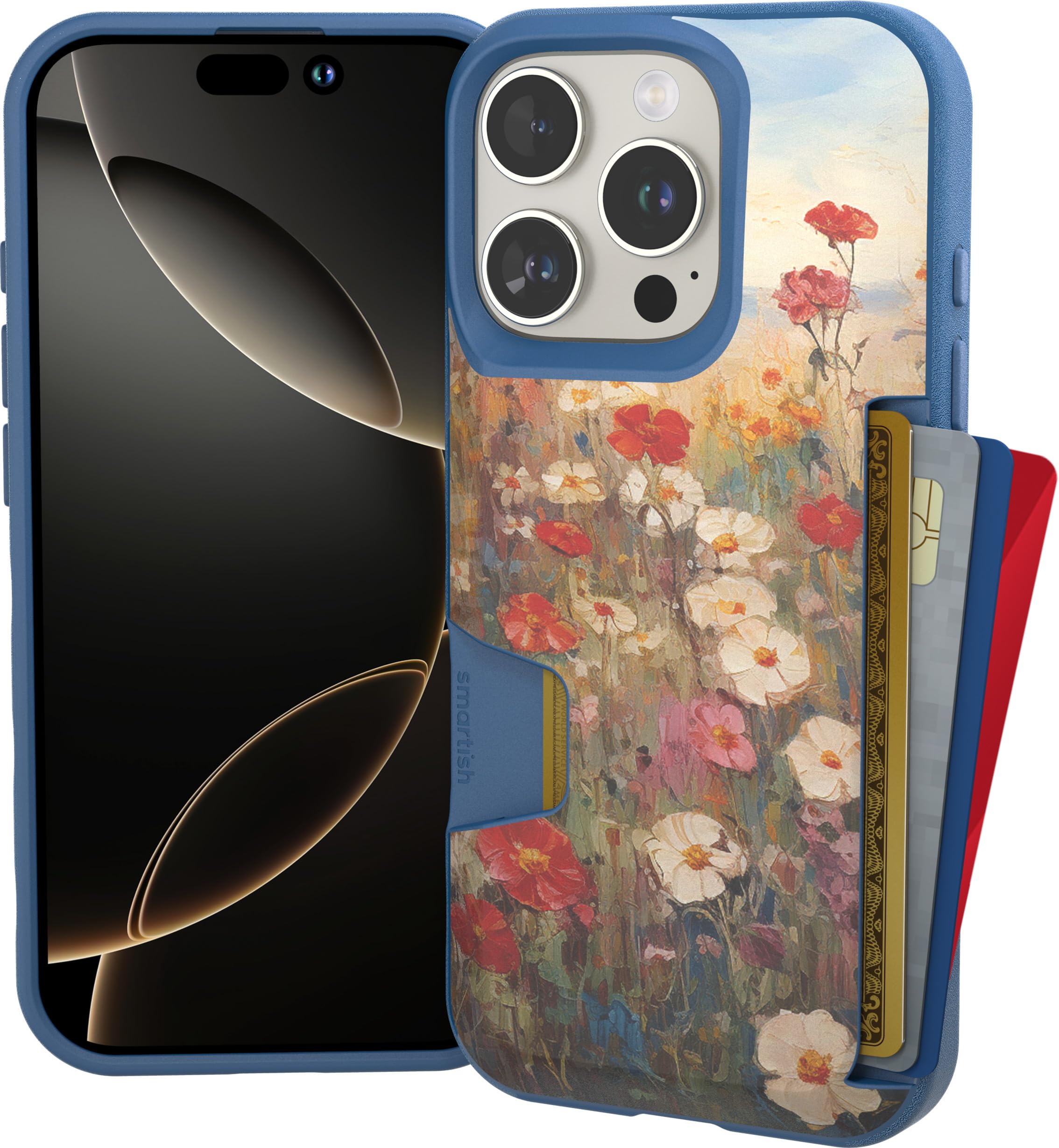 Smartish iPhone 16 Pro Wallet Case - Wallet Slayer Vol. 1 [Slim + Protective] Credit Card Holder - Drop Tested Hidden Flip Card 