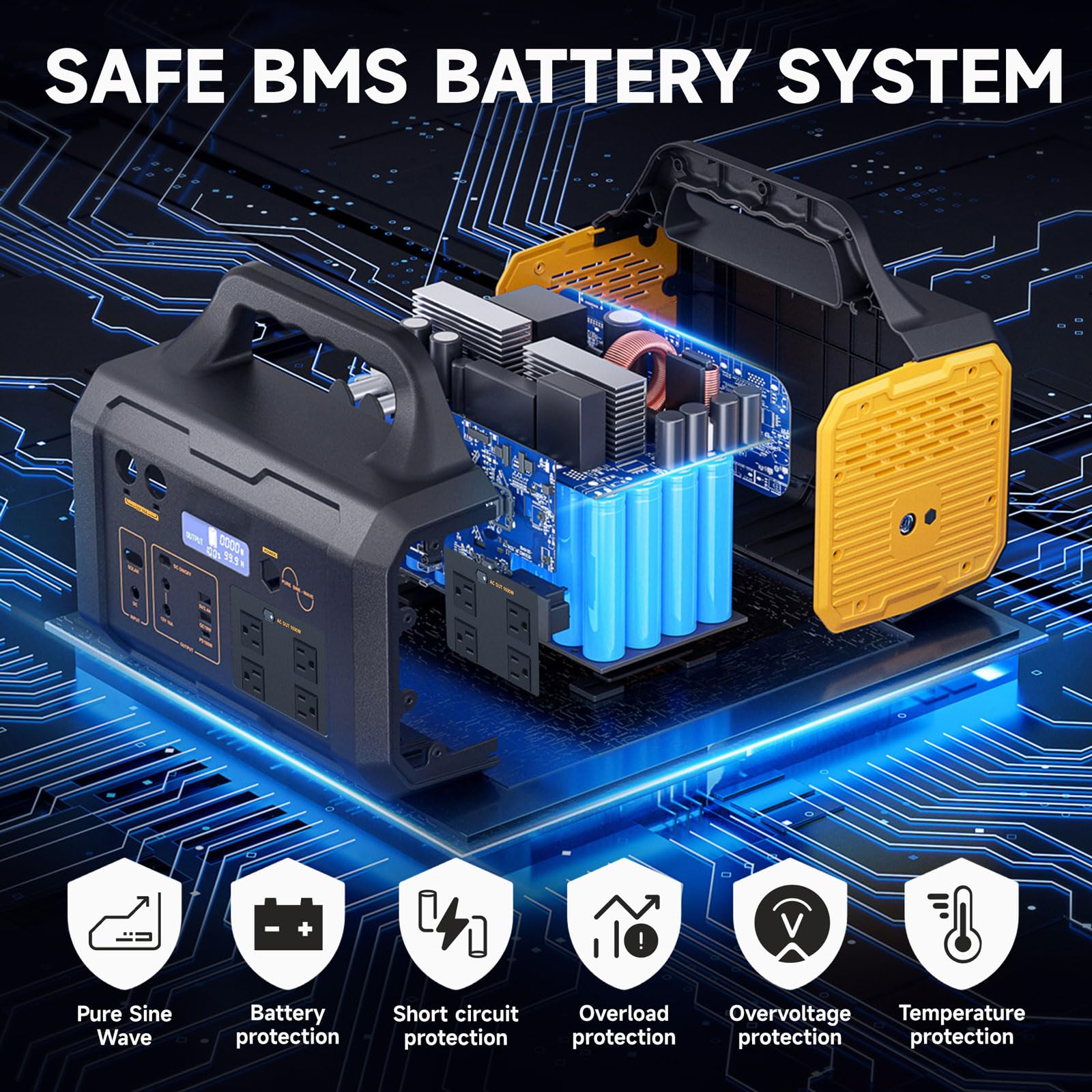 Portable Power Station 1024Wh, Solar Generator Lifepo4 (Lfp) Battery With 120V Ac Outlet, Fast Charging, Electric Generator For