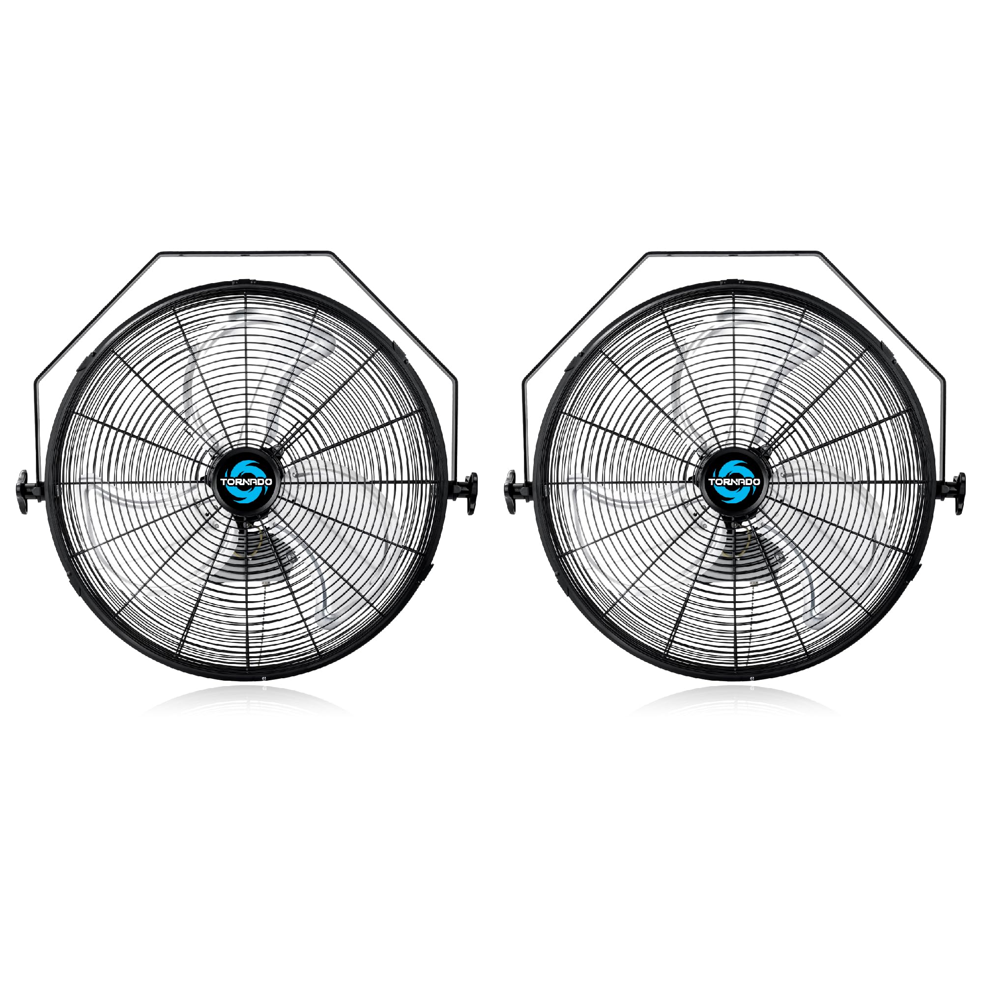 Tornado 2 Pack 18 Inch High Velocity Industrial Wall Fan With Teao Enclosure Motor   4000 Cfm   3 Speed   6.5 Ft Cord   Industri