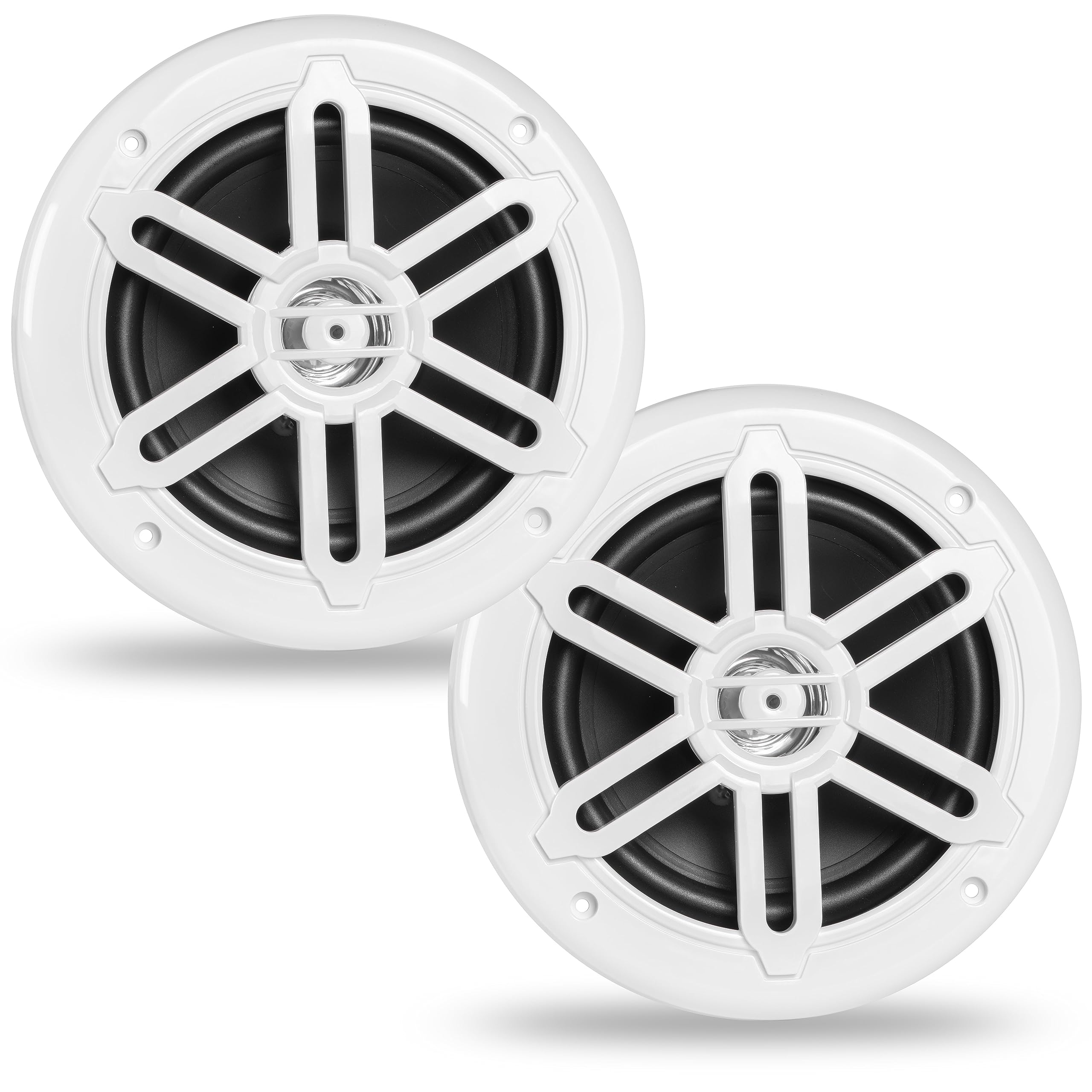 Belva Bms65Wh 500W Peak (250W Rms) 6.5' 2 Way White Coaxial Marine Speakers For Boats/Atv/Utv/Sxs/Powersport