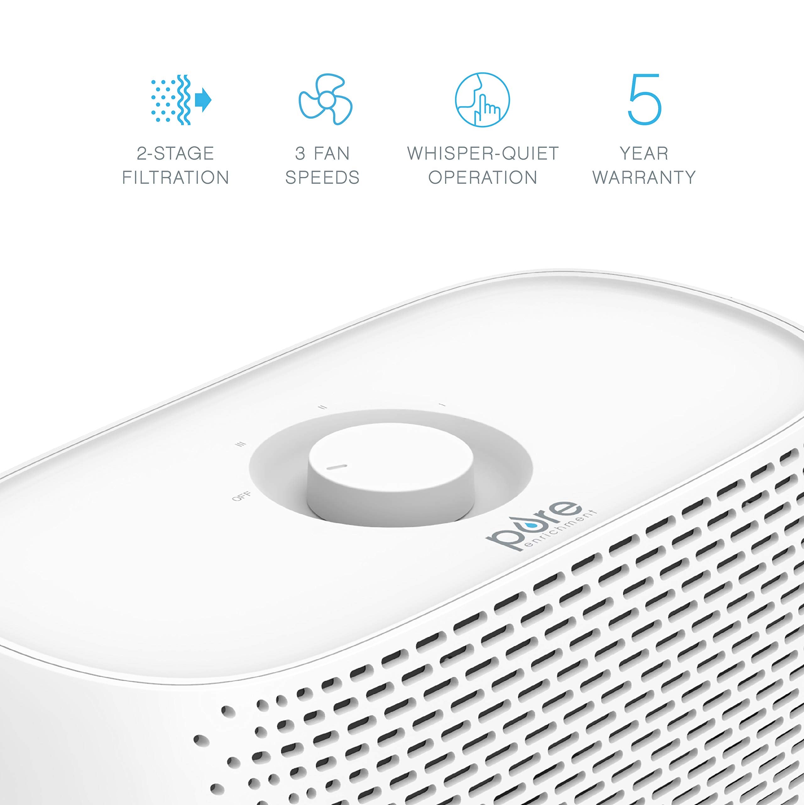 Pure Enrichment Purezone Breeze Tabletop 2 In 1 Air Purifier   True Hepa Filter Cleans Air, Helps Alleviate Allergies, Removes P