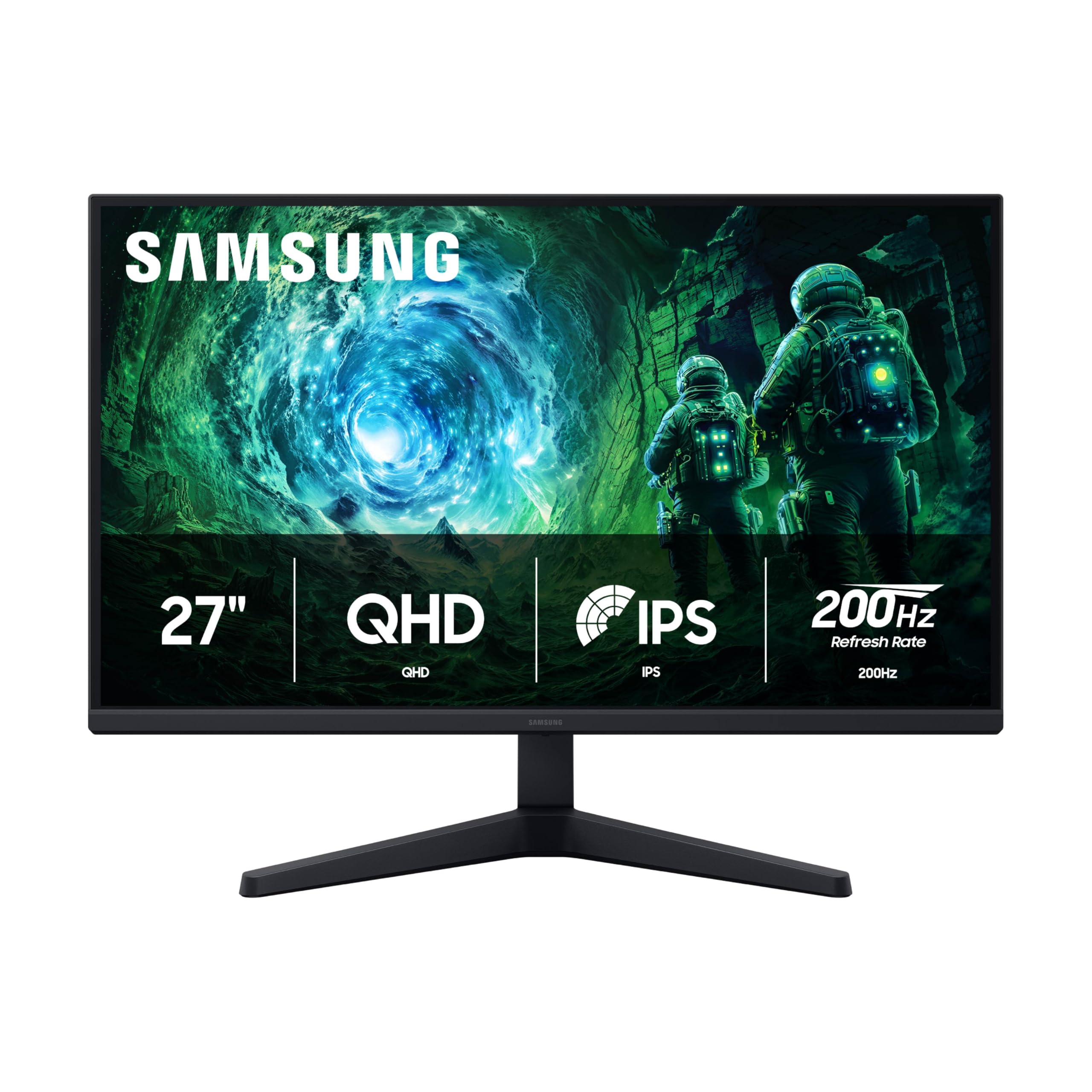 SAMSUNG 27    Odyssey G5 G53F QHD Resolution Gaming Monitor, HDR10, 200Hz Refresh Rate, IPS Panel, AMD FreeSync Premium, Black E