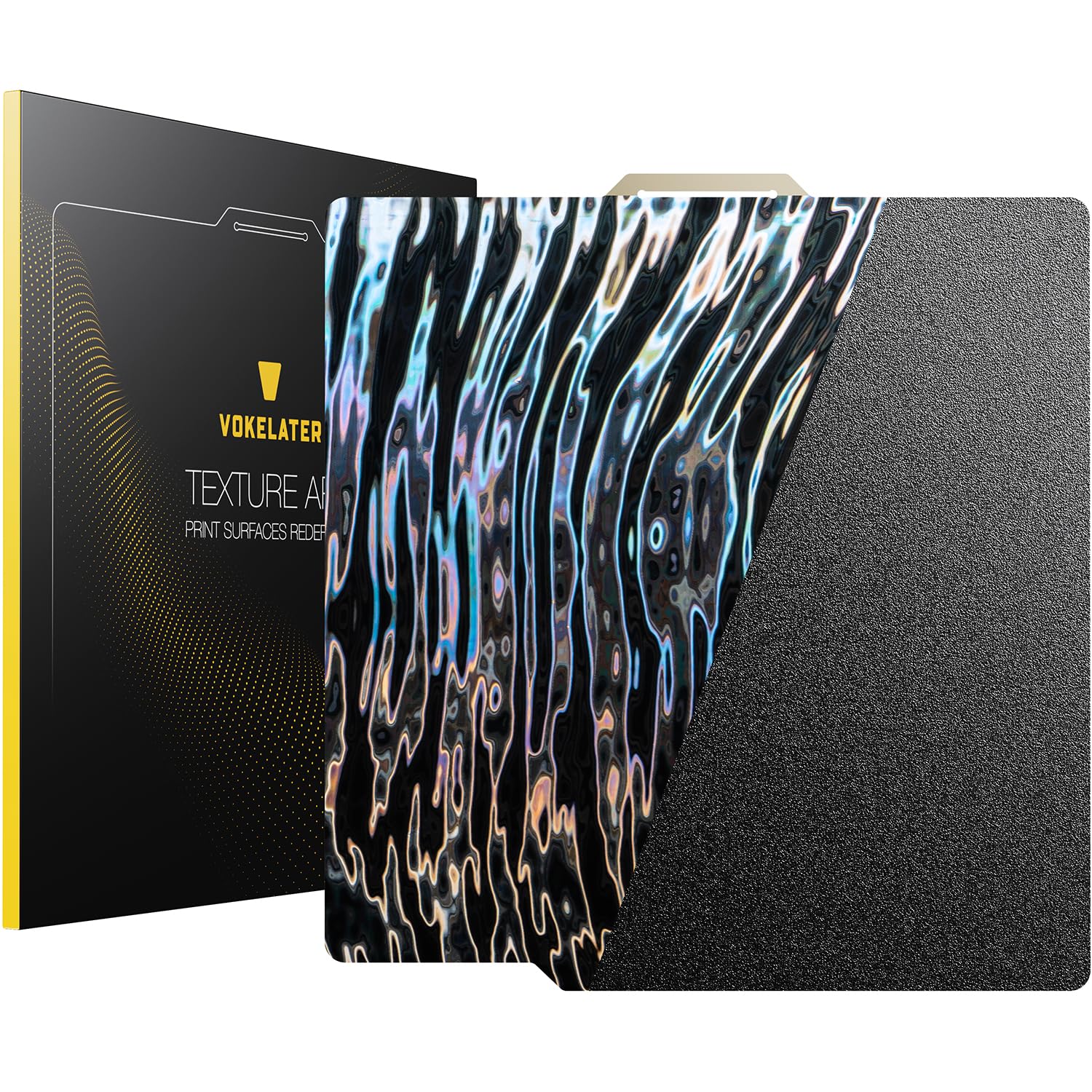 Vokelater 3D Printer Build Plate Black Pei + Satin Texture Sheet For Bambu Lab X1/X1C/X1E/P1P/P1S/A1, Dual Texture 257X257Mm, Fl