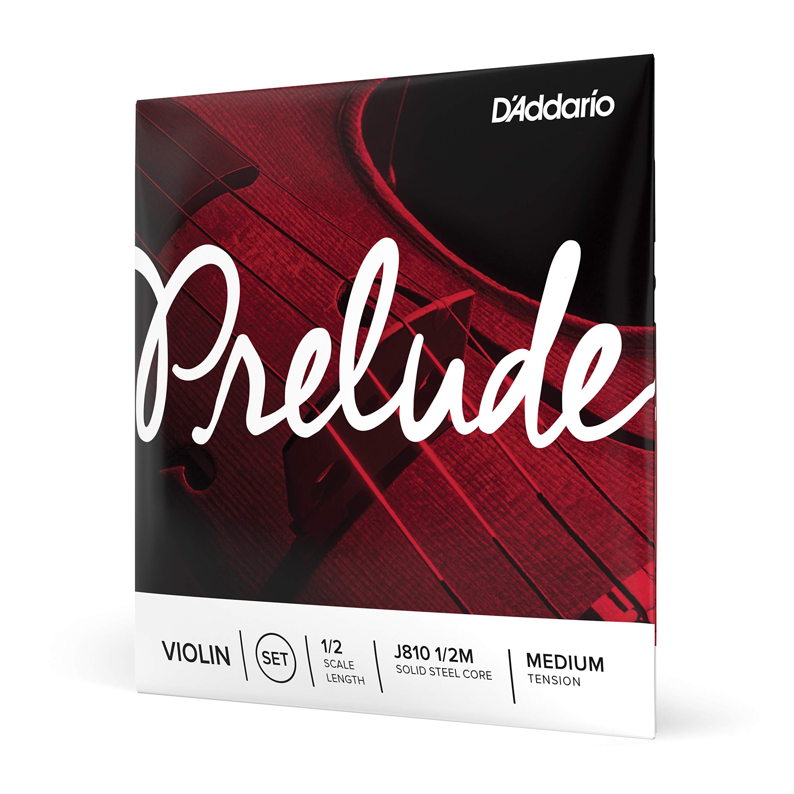 D'Addario Prelude Violin String Set, 1/2 Scale, Medium Tension   J810 1/2M   Solid Steel Core, Warm Tone, Economical And Durable