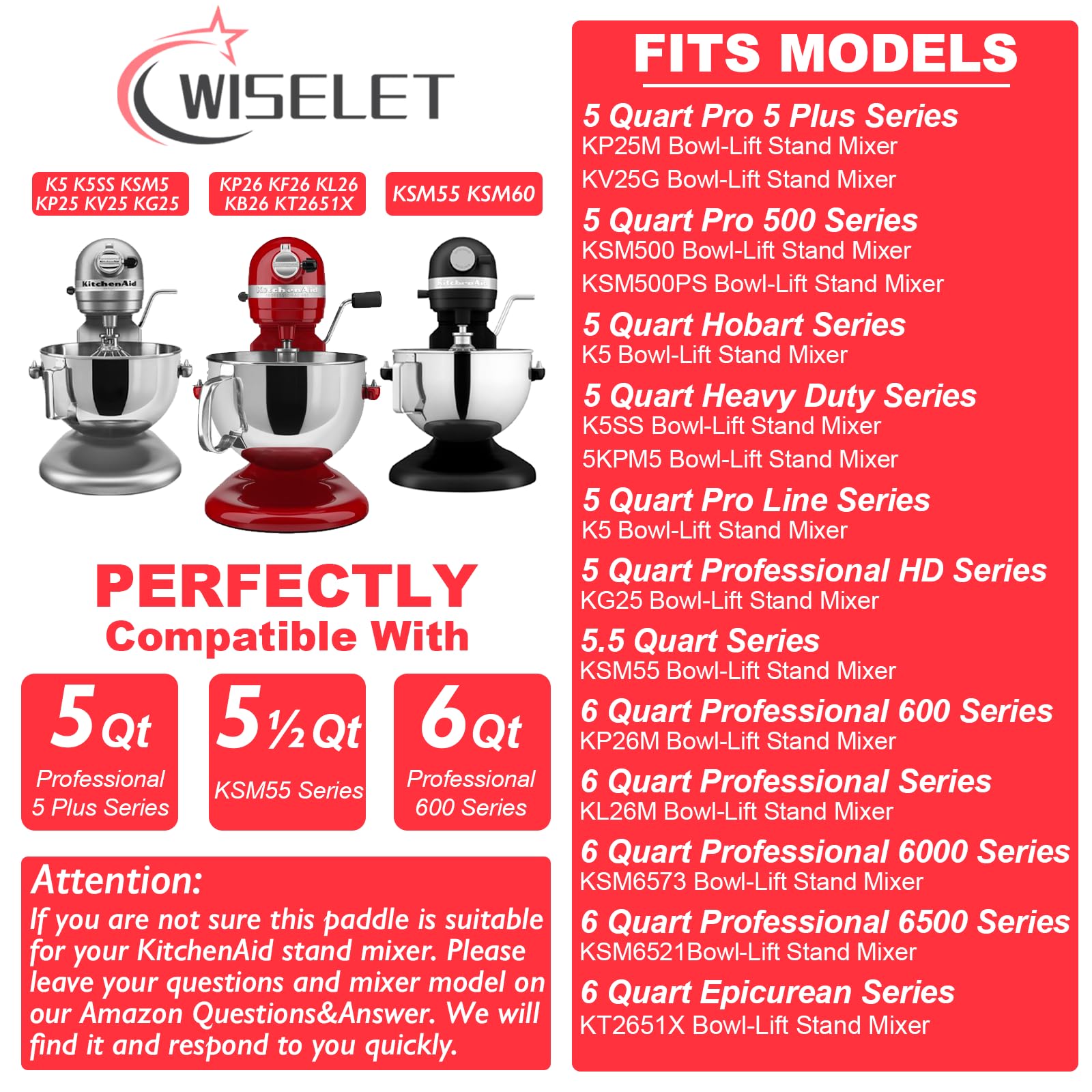 Stainless Steel Flat Beater For Kitchenaid 5Qt 6Qt Bowl Lift Stand Mixer, Fit For Professional 5 Plus And Professional 600 Seris