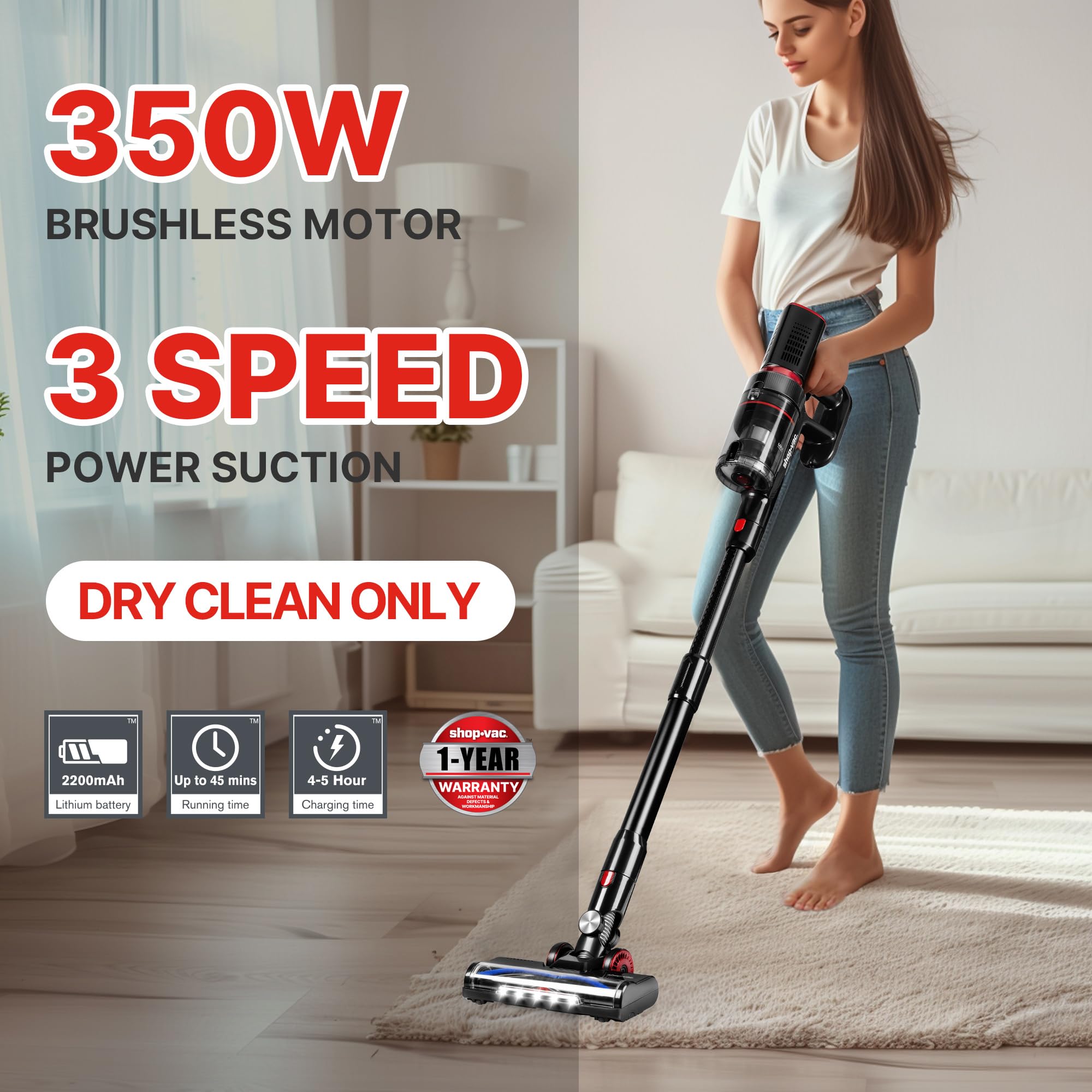 Shop-Vac Rechargeable Cordless Stick Vac