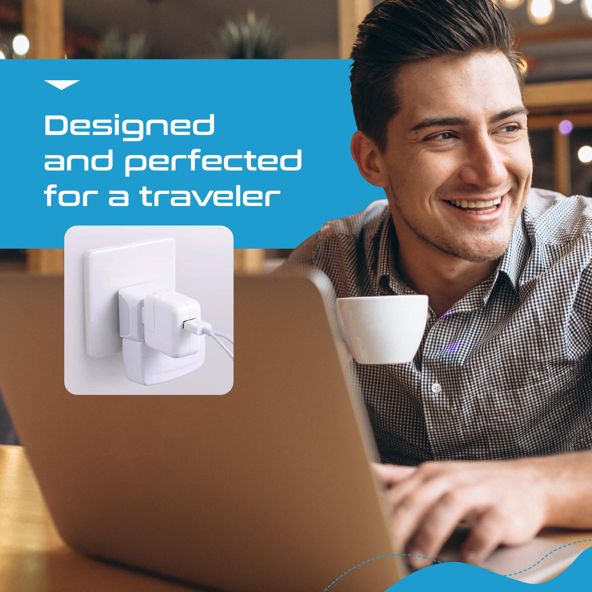 Japan, Philippines Travel Adapter Plug By Ceptics   Usa 3 Pin Polarized To 2 Prong Unpolarized   Type A (3 Pack)   Dual Inputs