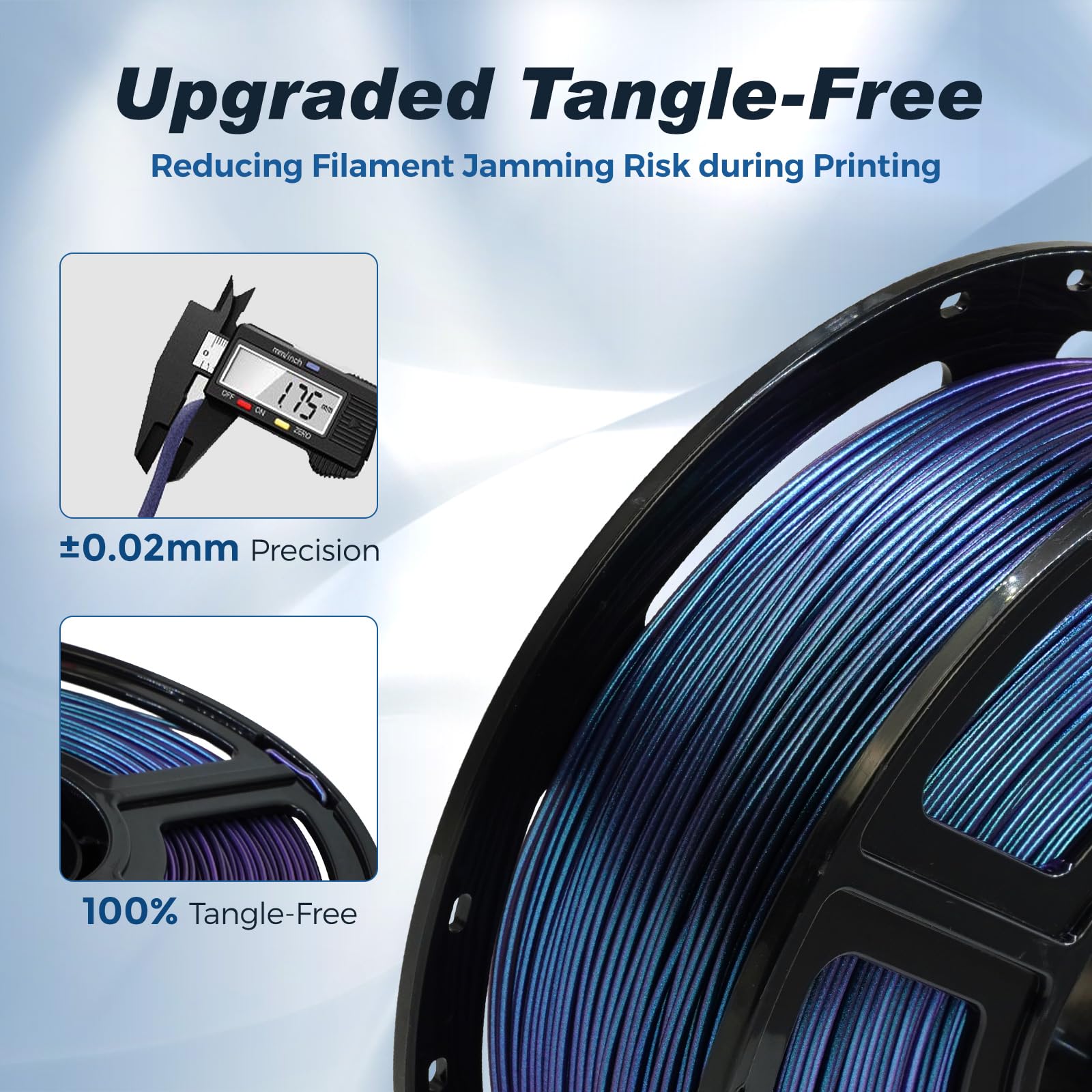 Flashforge Rapid Pla Filament 1.75Mm +/  0.02Mm Burnt Titanium & Nebula Purple Gradient, Max 500Mm/S High Speed Printing, 3D Pri